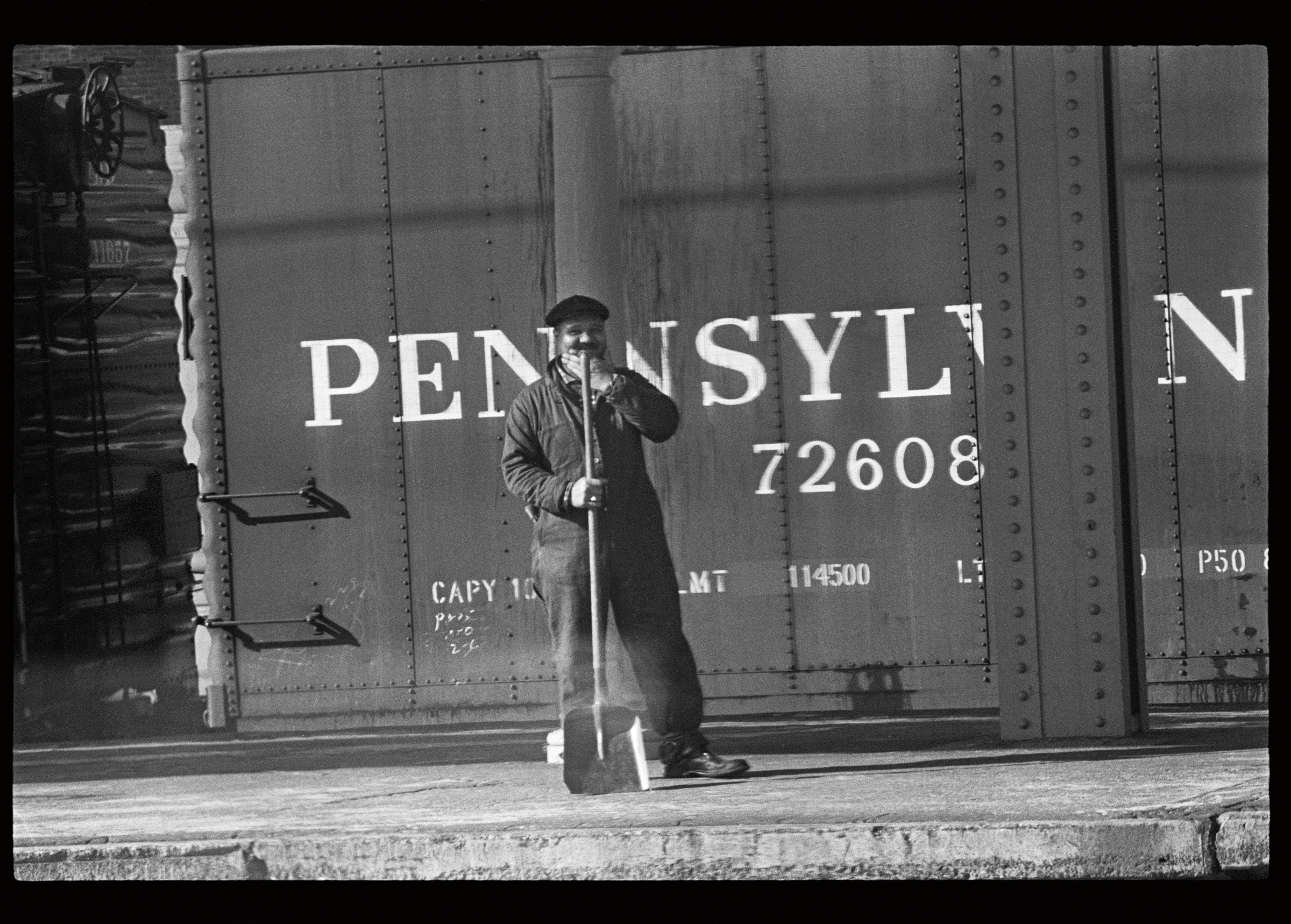 View of a workman from on board the Pennsylvania Railroad Express to Washington, 1964. © 1963-1964 Paul McCartney under exclusive license to MPL Archive LLP