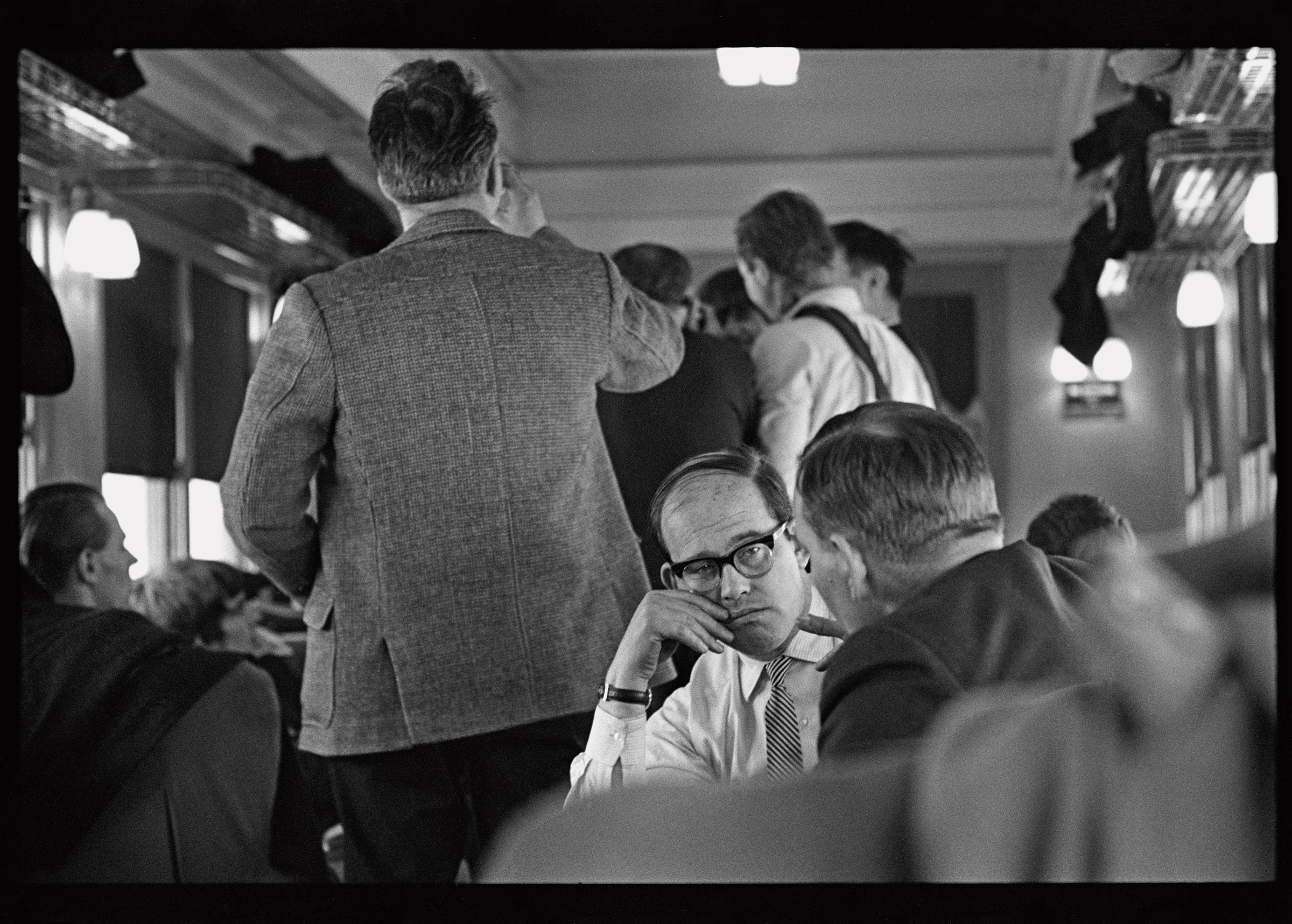 Brian Sommerville, The Beatles publicist, on board the Pennsylvania Railroad Express to Washington, 1964. © 1963-1964 Paul McCartney under exclusive license to MPL Archive LLP