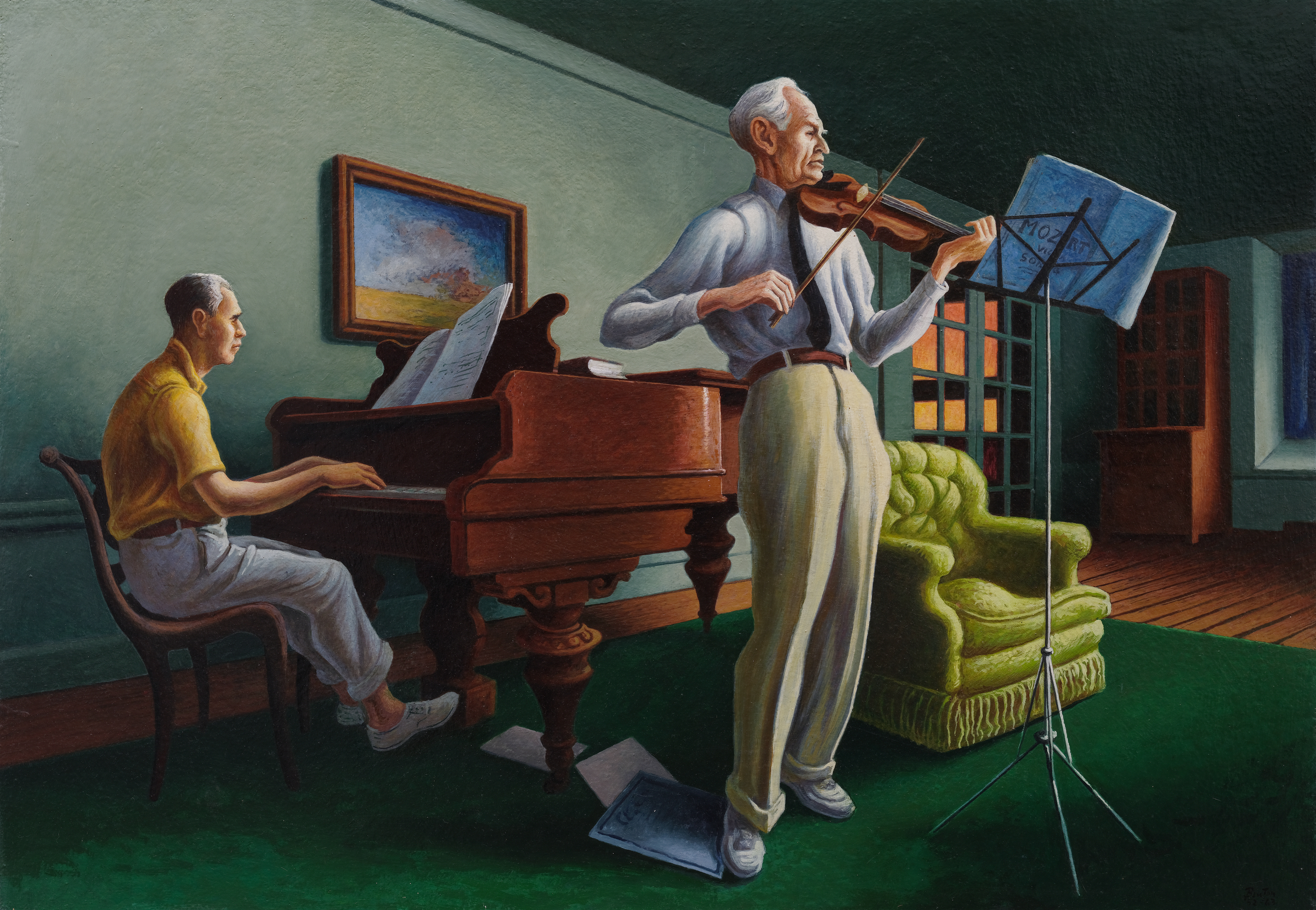 Thomas Hart Benton (1889-1975), Evening Concert, c. 1952-1963. Oil and tempera on gessoed board. 27⅞ x 40 in (70.9 x 101.4 cm) Estimate: $1,500,000-2,500,000. Offered in 20th Century Evening Sale on 9 November at Christie's New York