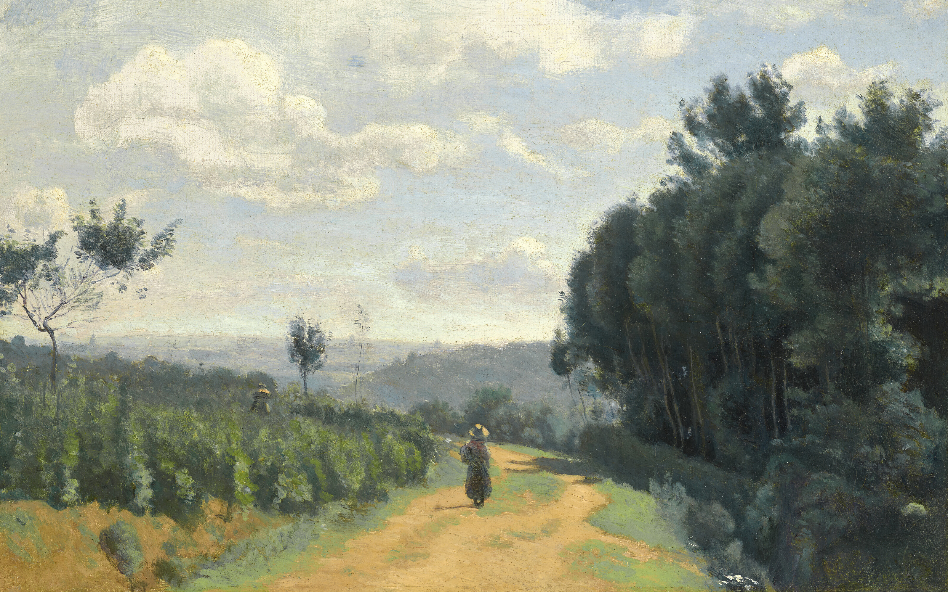 Jean-Baptiste-Camille Corot, Les hauteurs de Sevres - Le chemin Troyon, 1835-40, sold for $352,800 on 24 May 2023 at Christie's in New York