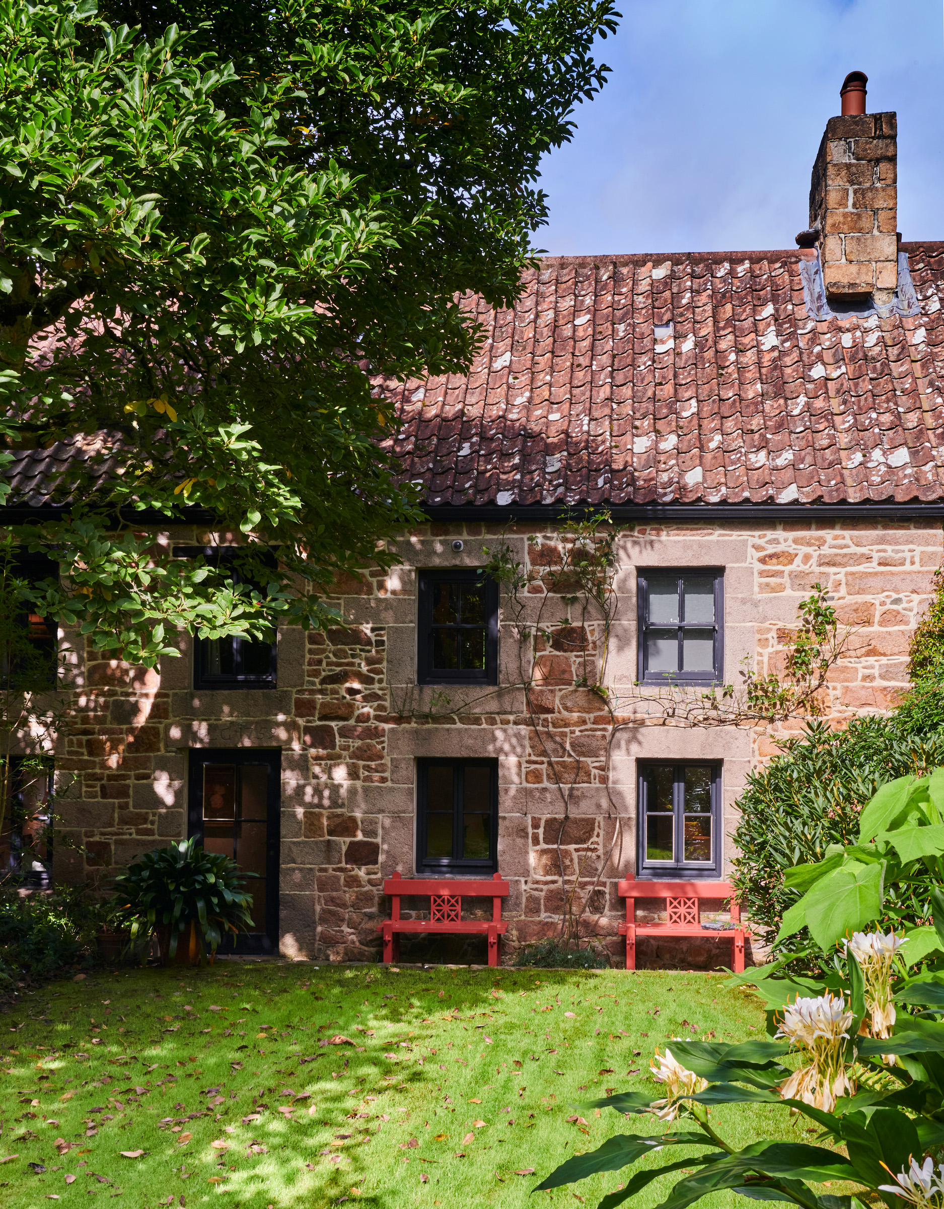 Philip Hewat-Jaboor's house on the Channel Island of Jersey. Among the treasures in his gardens were a Regency Coade stone model of a recumbent lioness, dated 1819 and a unique sculpture by Stephen Cox