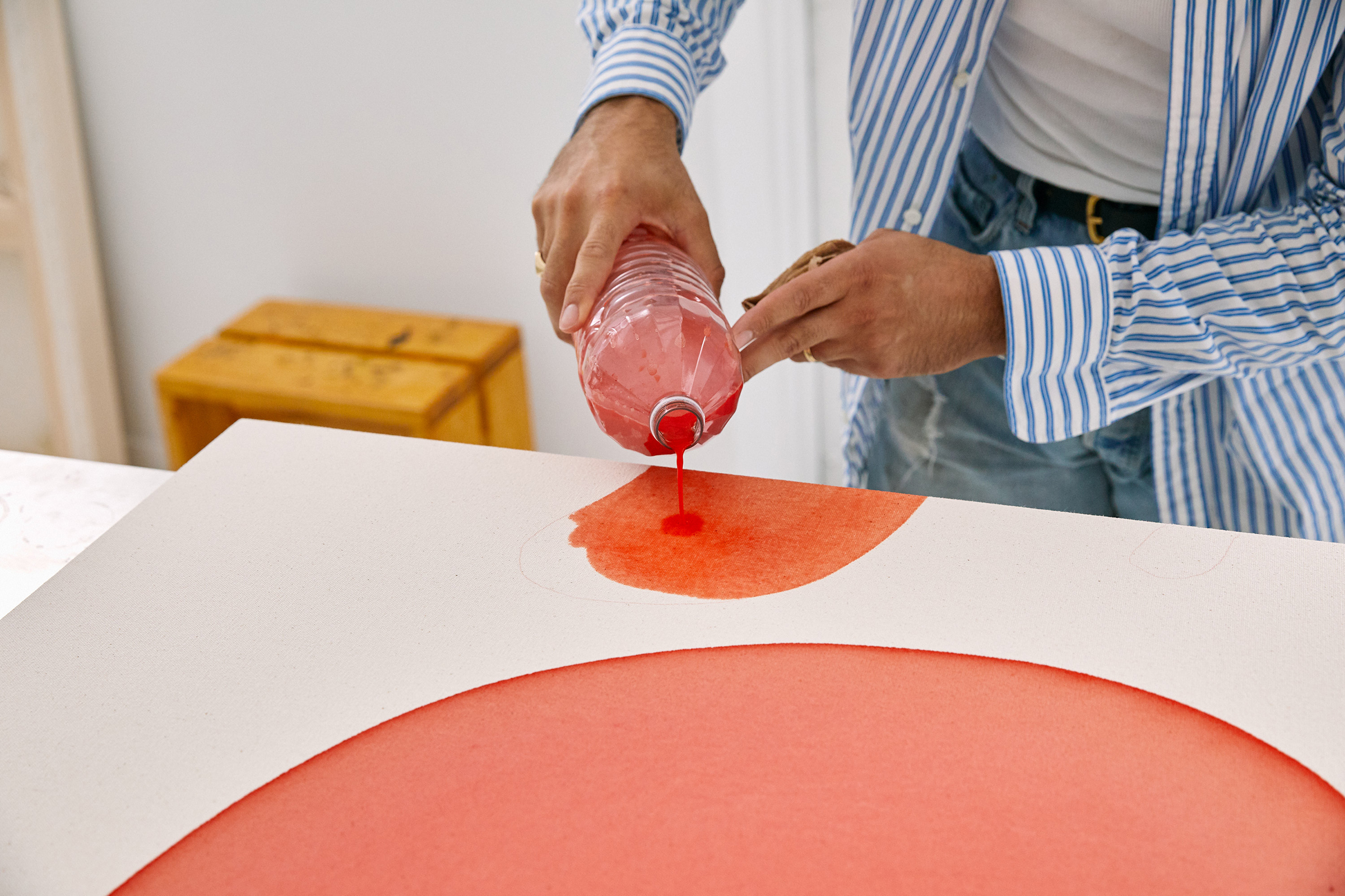 Landon Metz in his New York studio: 'Laying the paint down becomes a little unruly… Even though the works may look calm, they’re pools of water with their own nature'