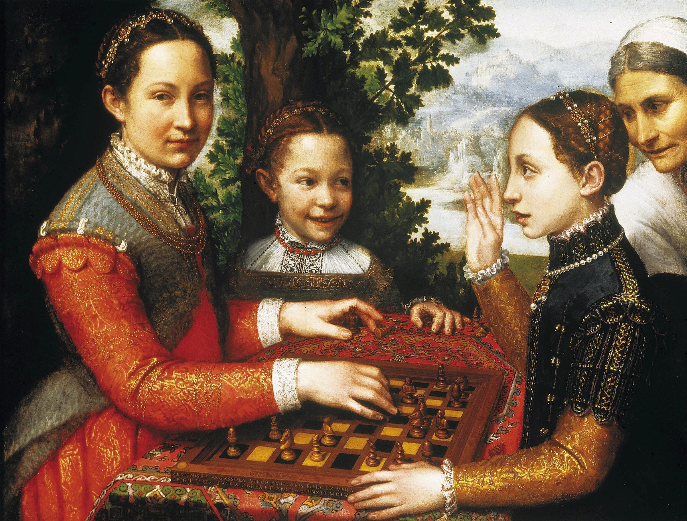 Sofonisba Anguissola, The Chess Game (Portrait of the artist's sisters playing chess), circa 1555