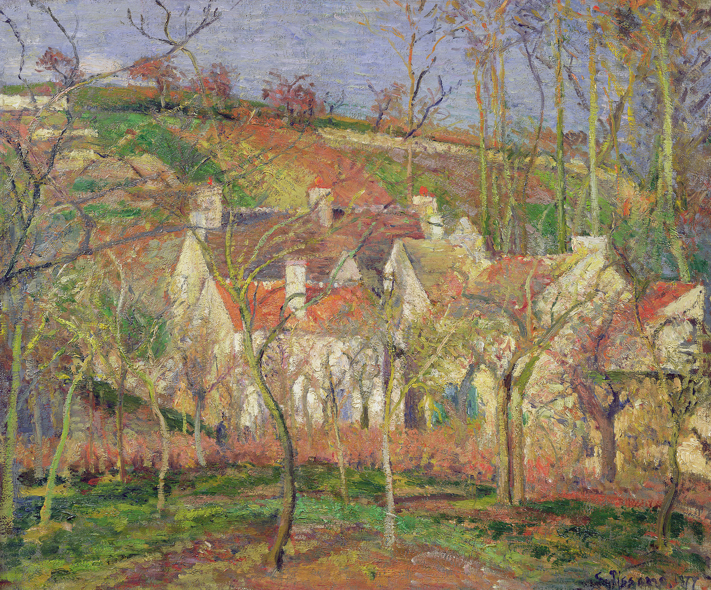 Camille Pissarro, Les Toits rouges, coin de village, effet d'hiver (The Red Roofs, Corner of a Village, Winter), 1877. Musee d'Orsay, Paris