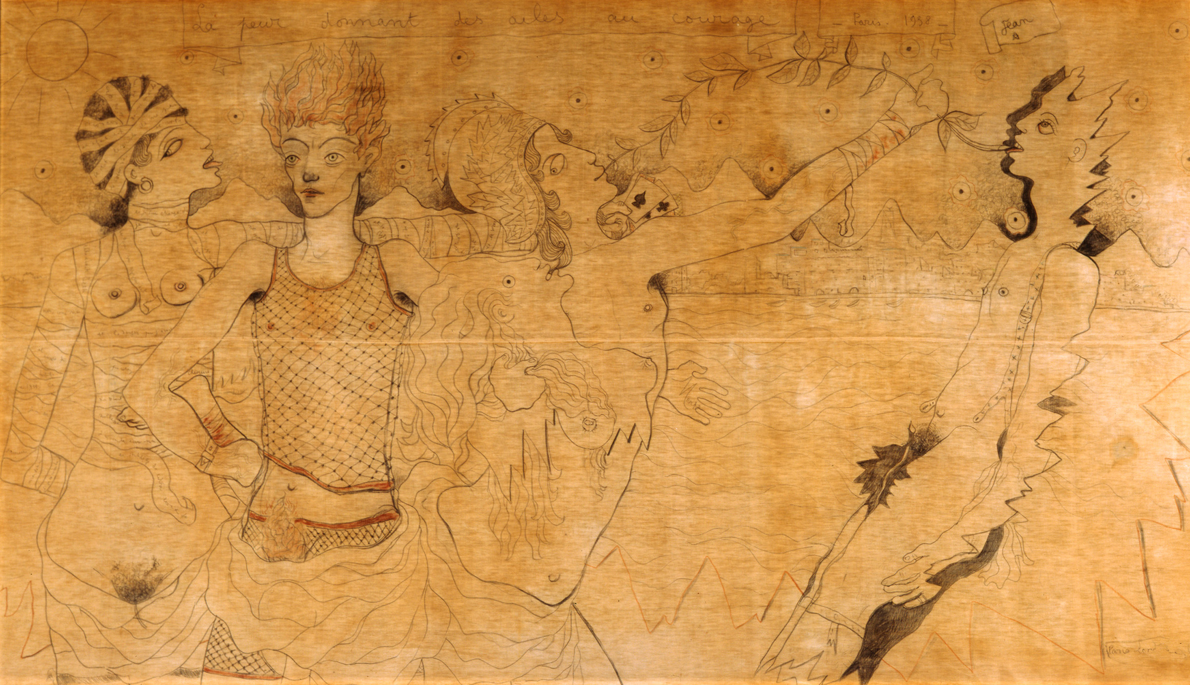 Jean Cocteau, Fear Giving Wings to Courage (La Peur donnant les ailes au Courage), 1938, on show at the 60th Venice Biennale 2024