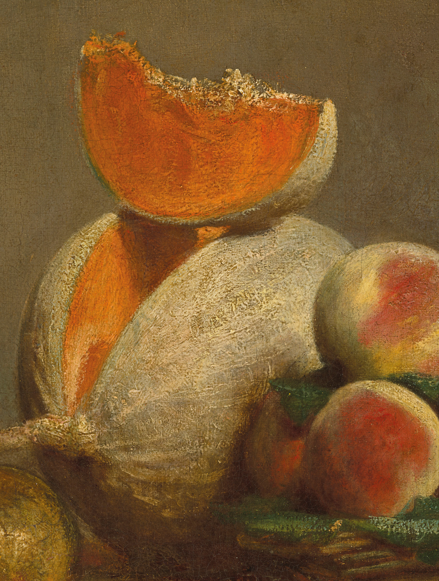 Jean Simeon Chardin, Le Melon entame, 1760 (detail). The composition is so perfectly calculated that one can't imagine adjusting the position of a single object without diminishing the whole