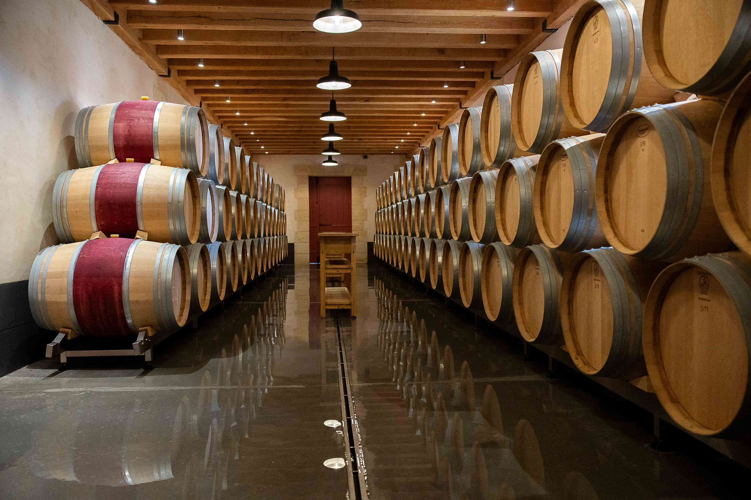 The cellar at Chateau Lafleur, where the annual output of wine is typically less than half that of Petrus