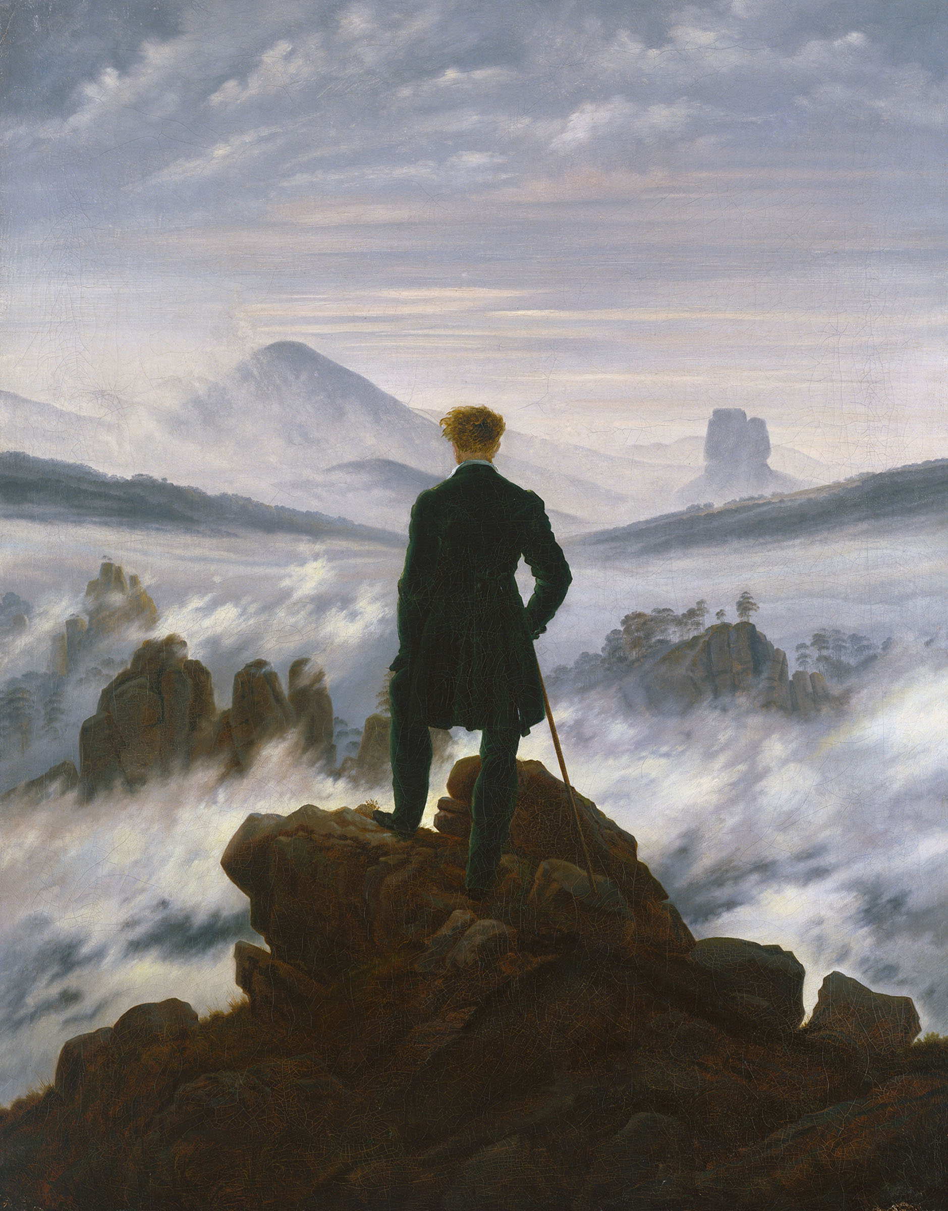 Caspar David Friedrich, Wanderer Above The Sea of Fog, circa 1817, Hamburger Kunstalle