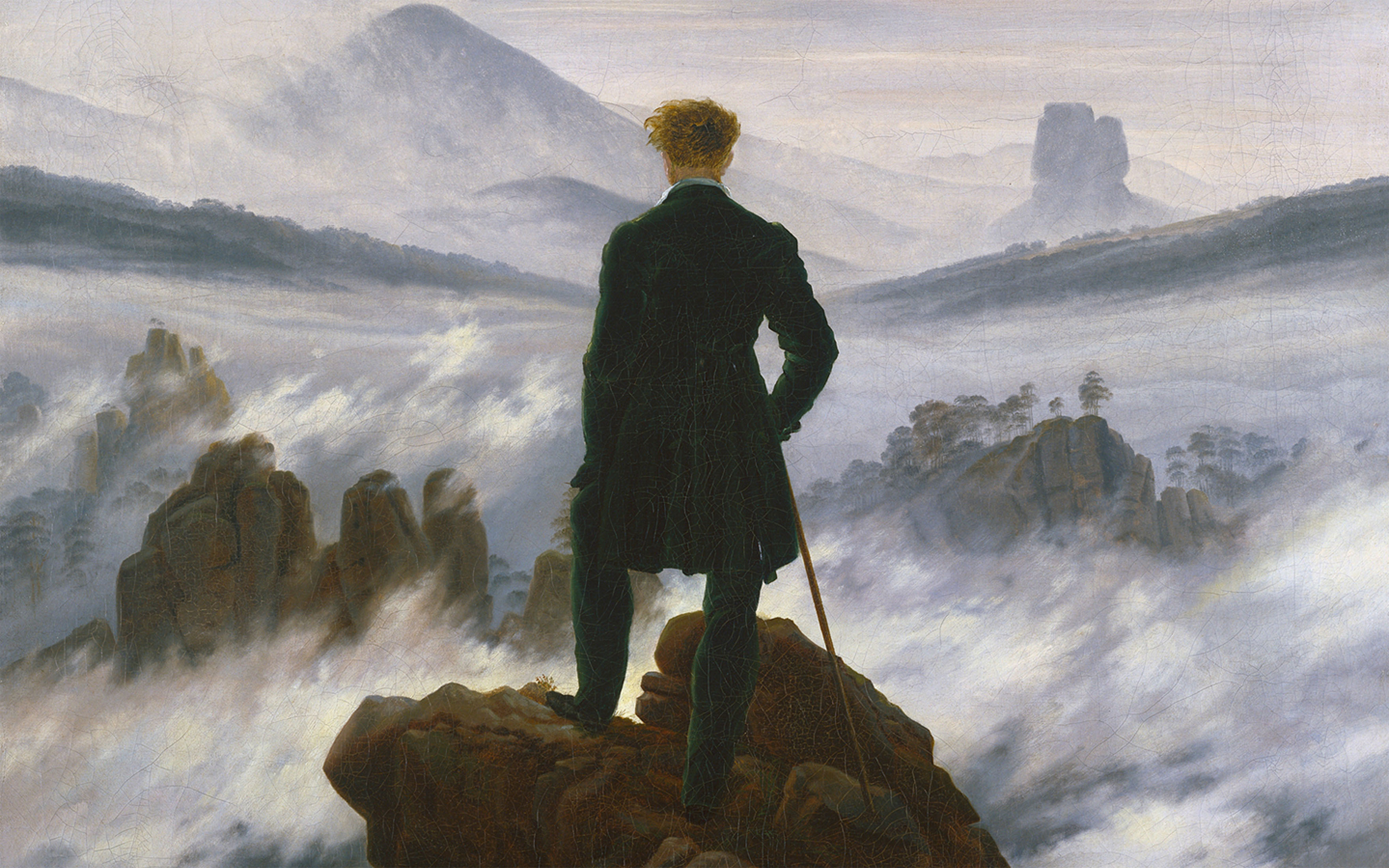 Caspar David Friedrich, Wanderer Above The Sea of Fog, circa 1817, Hamburger Kunstalle
