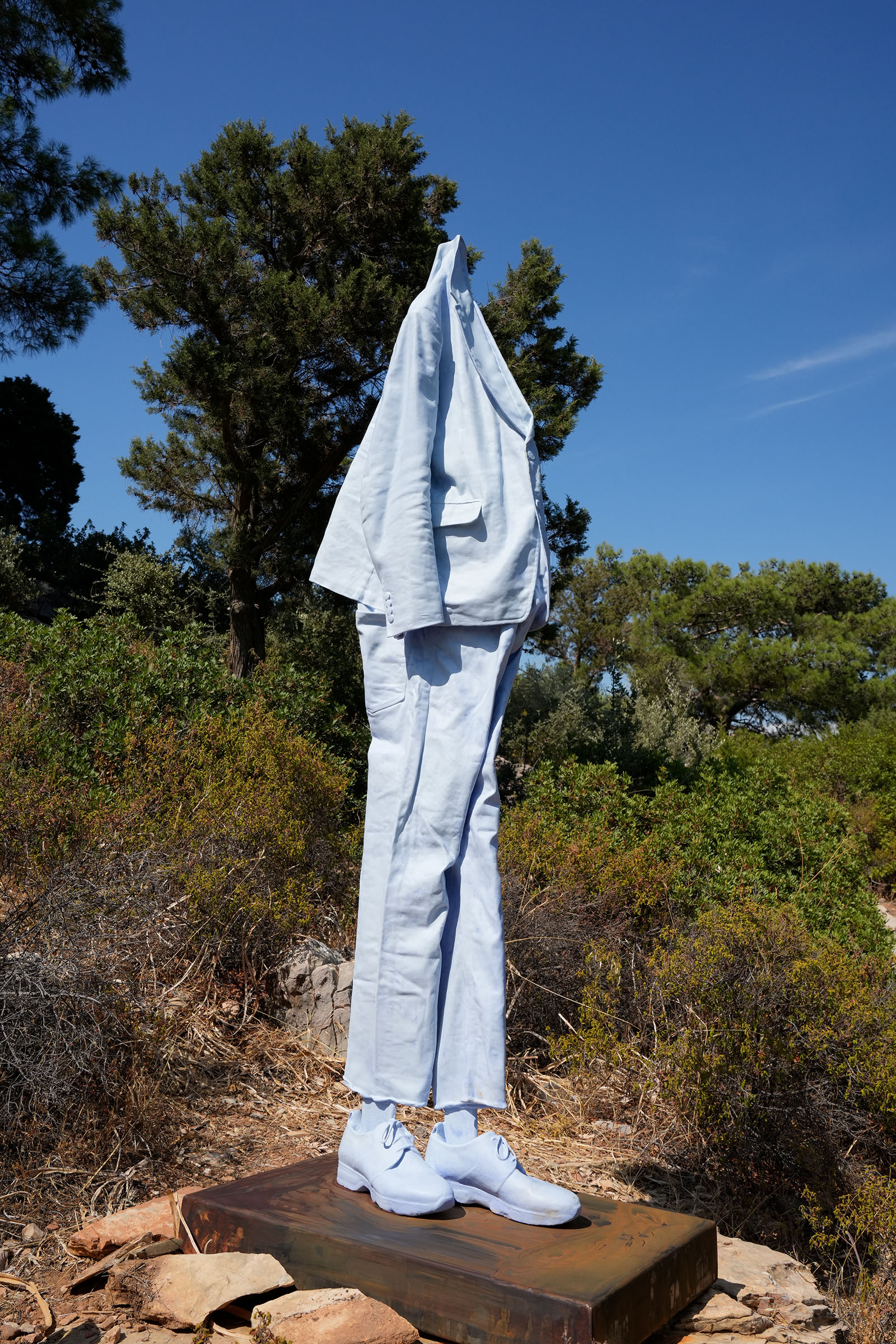 Erwin Wurm, Straight Blue (Substitutes), 2024, at Bodrum Loft
