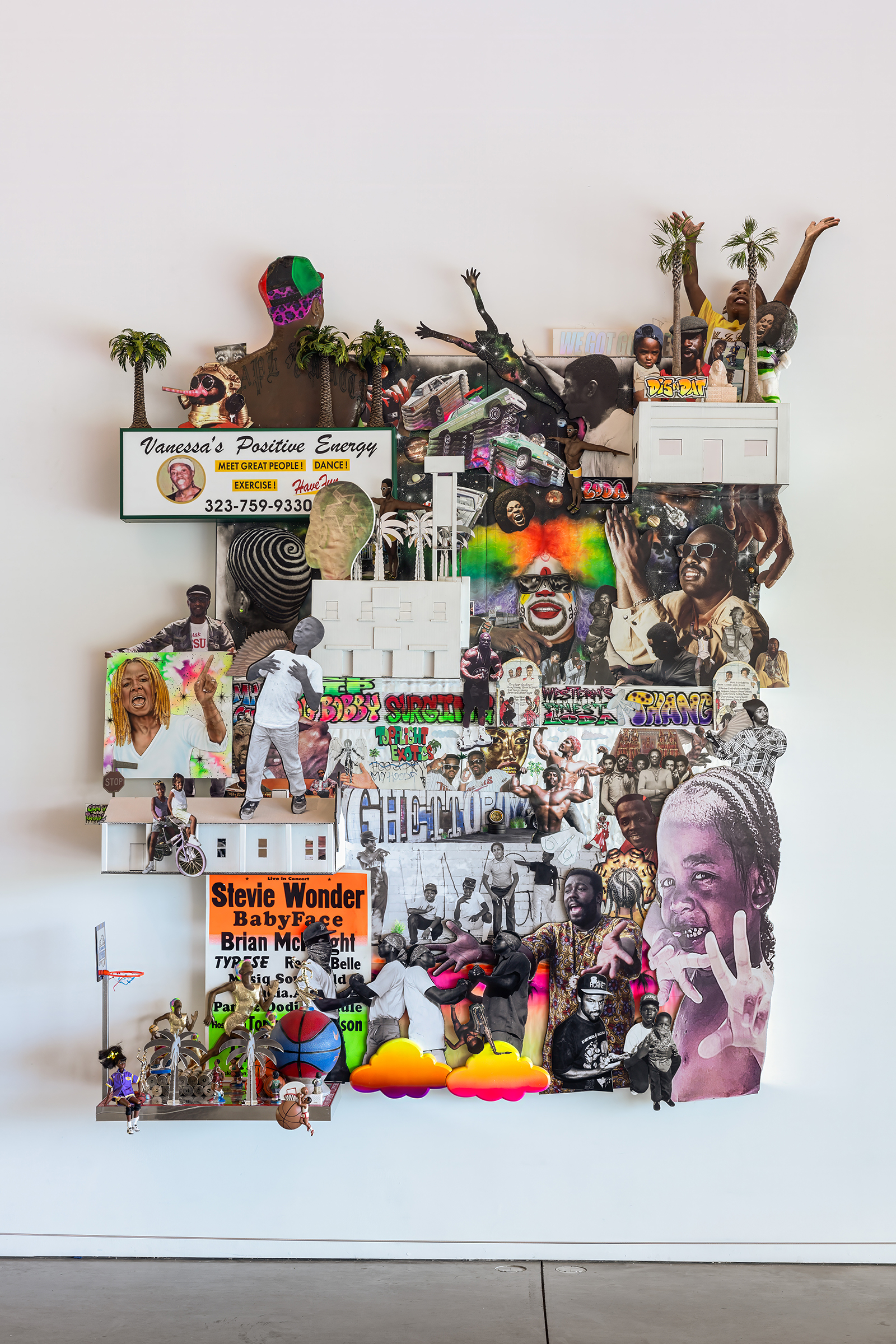 Installation view of Fresh Paint: Lauren Halsey at the Parrish Art Museum