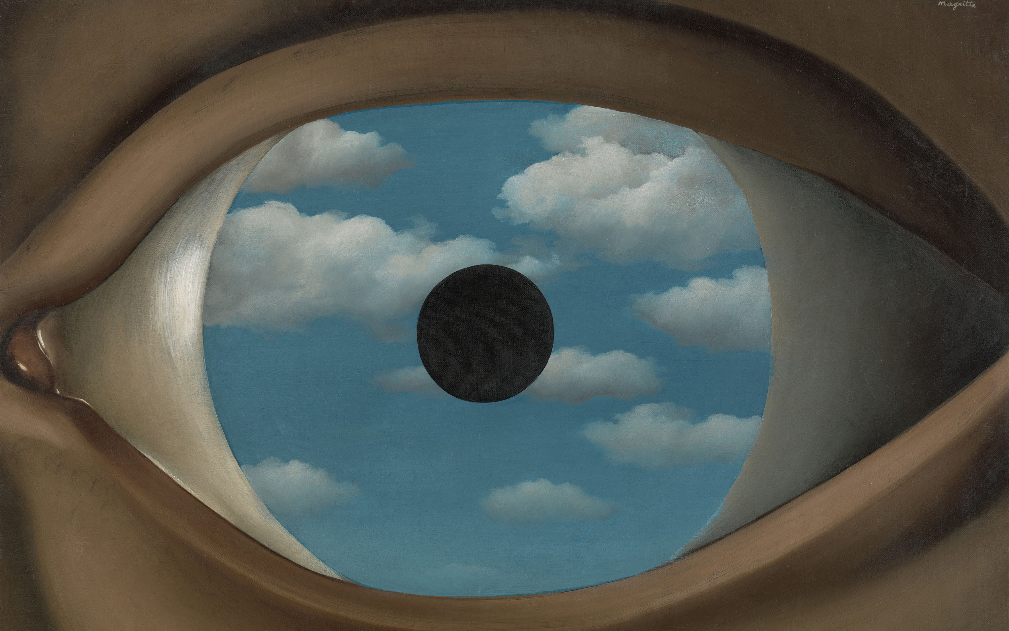Rene Magritte, Le faux miroir (The False Mirror), 1929, on show at the Art Gallery of New South Wales