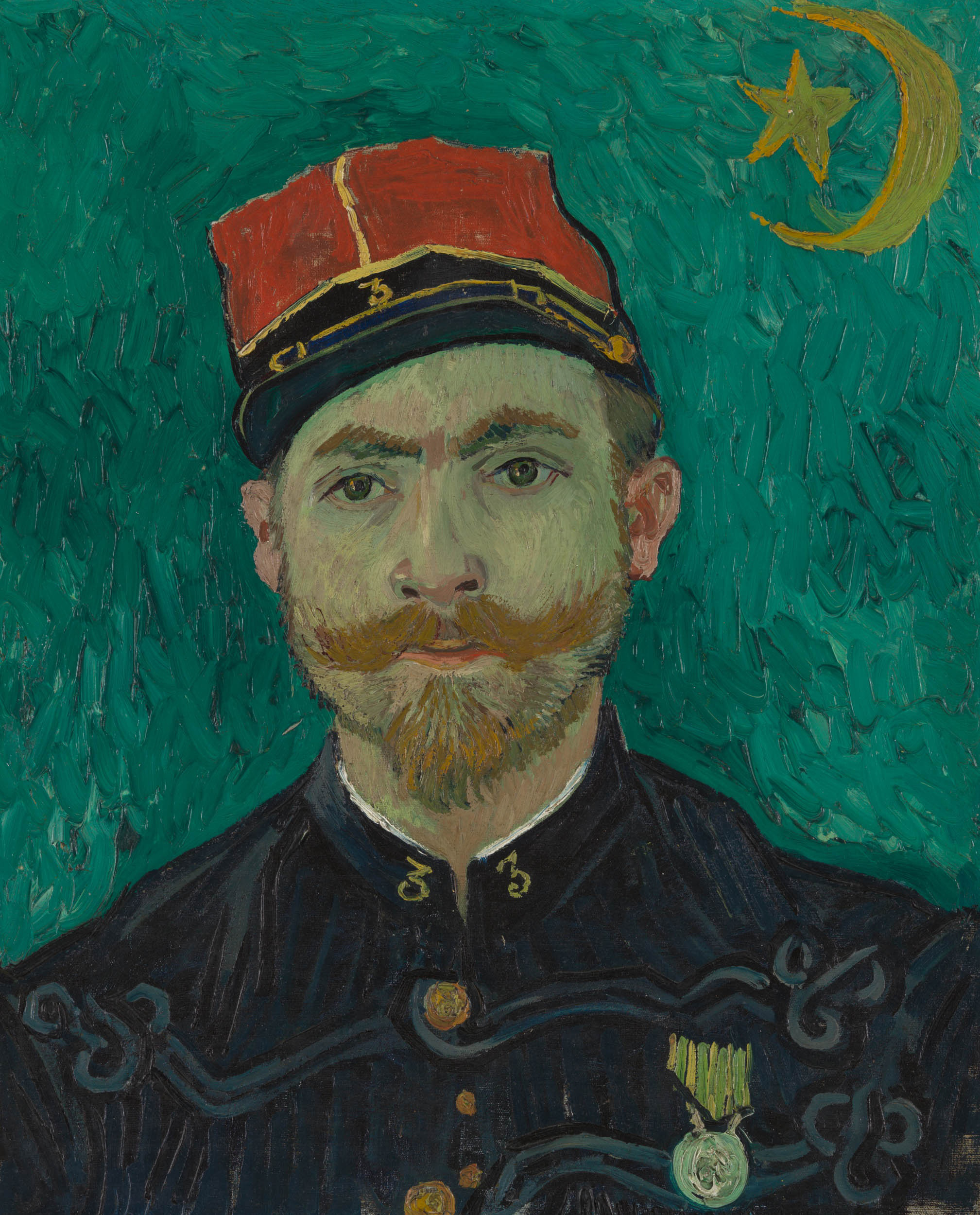 Van Gogh, The Lover (Portrait of Lieutenant Milliet), 1888, on show in Van Gogh: Poets and Lovers at the National Gallery