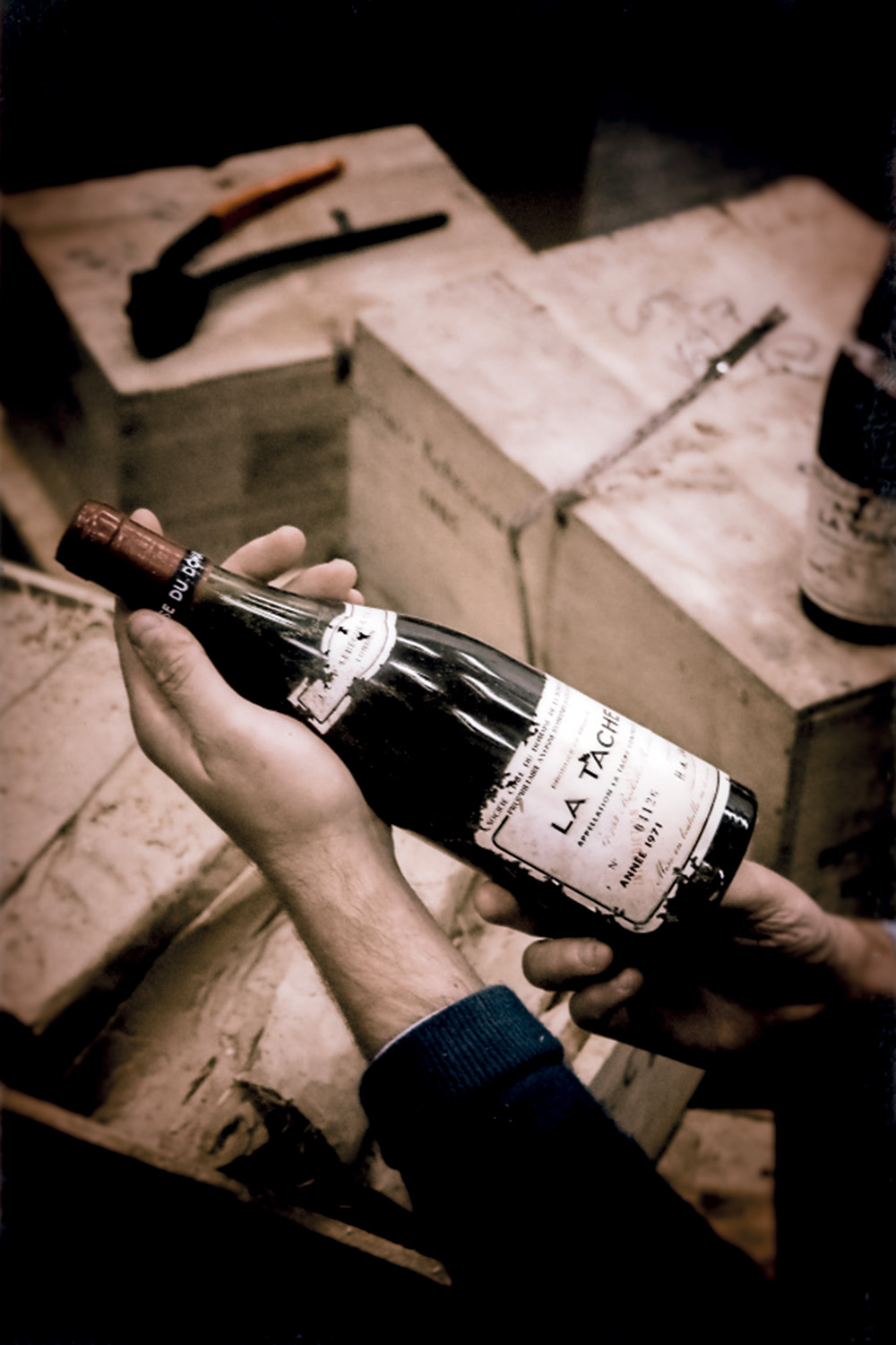 The collection, including treasures such as 1945 Mouton Rothschild and this La Tache 1971, sold for more than £2 million at auction