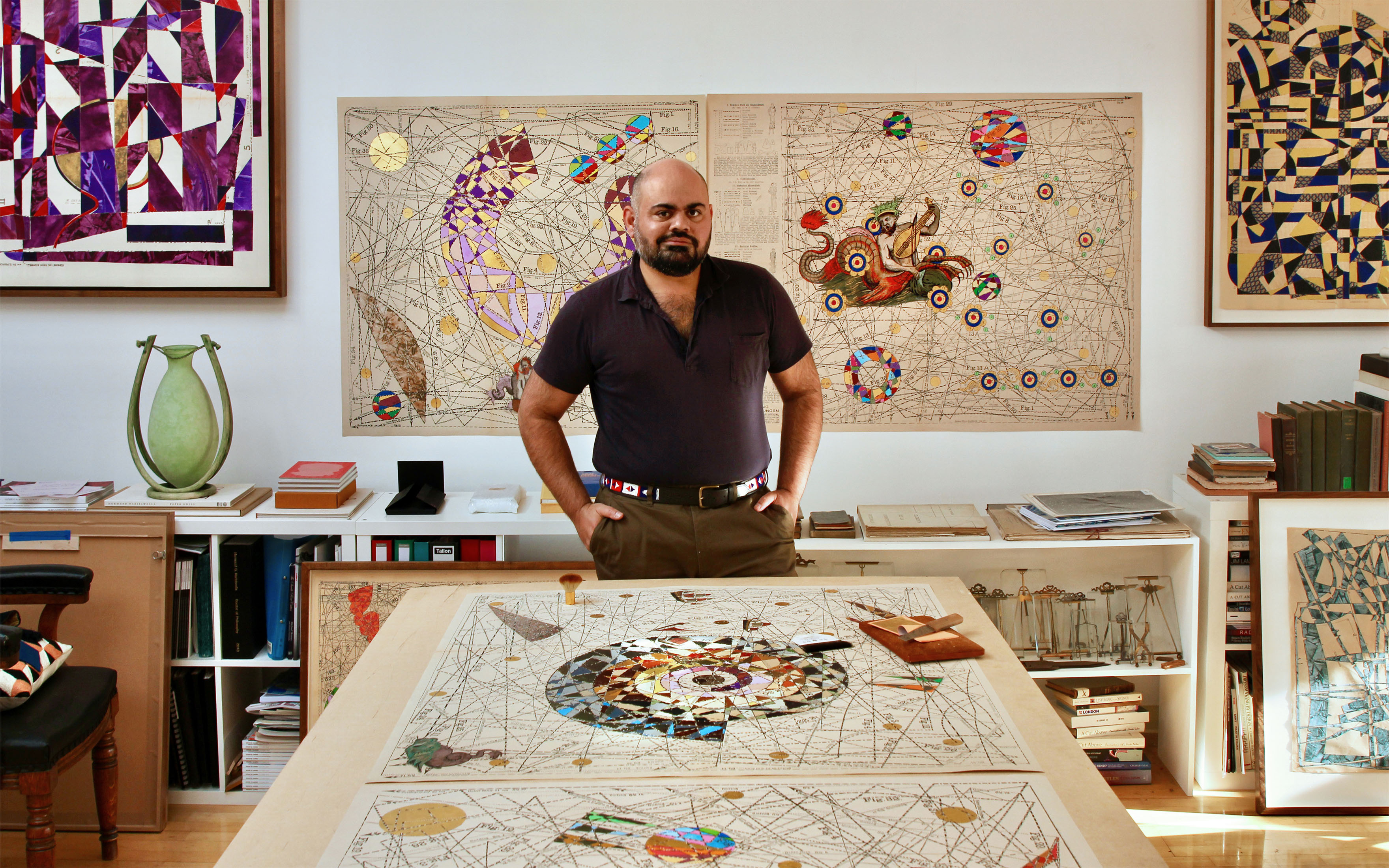 Artist Hormazd Narielwalla photographed in his east London studio