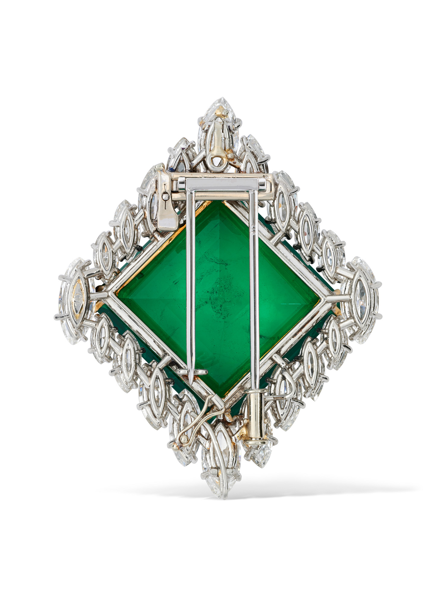 The Aga Khan Emerald. A Cartier emerald and diamond brooch, 1960, sold for CHF 7,765,000 (US$8,859,865) on 12 November 2024 at Christie's in Geneva