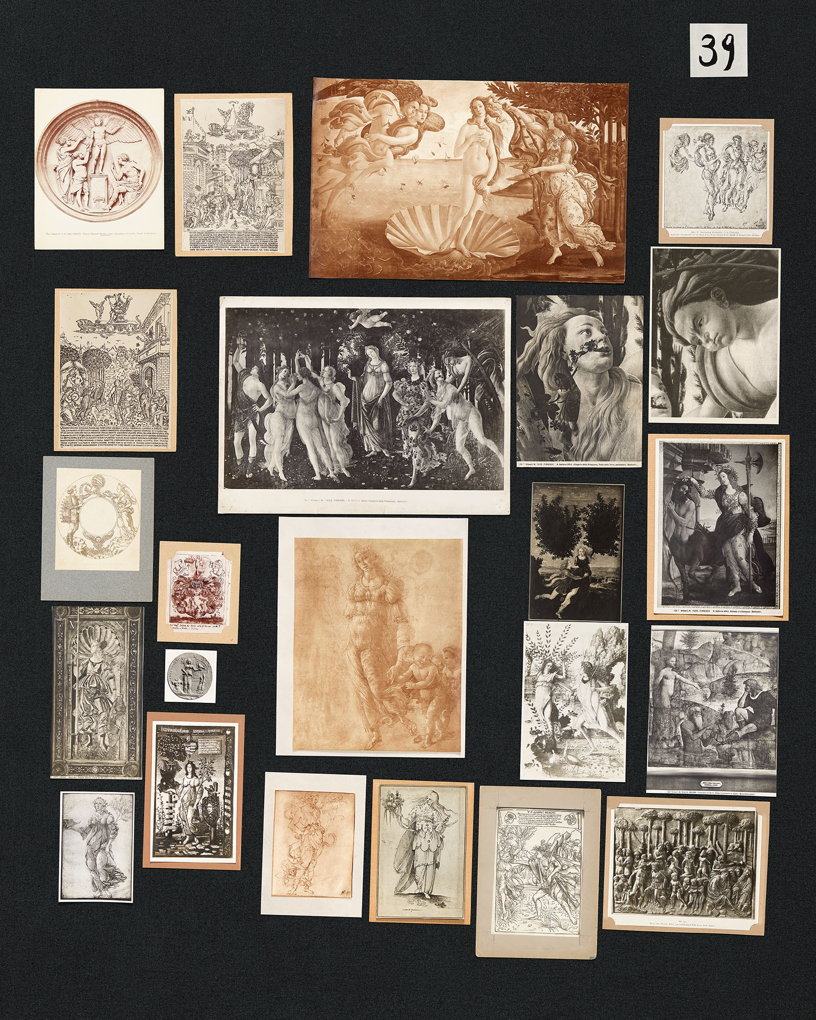 Panel 39 of Aby Warburg's incomplete magnum opus, the Bilderatlas Mnemosyne