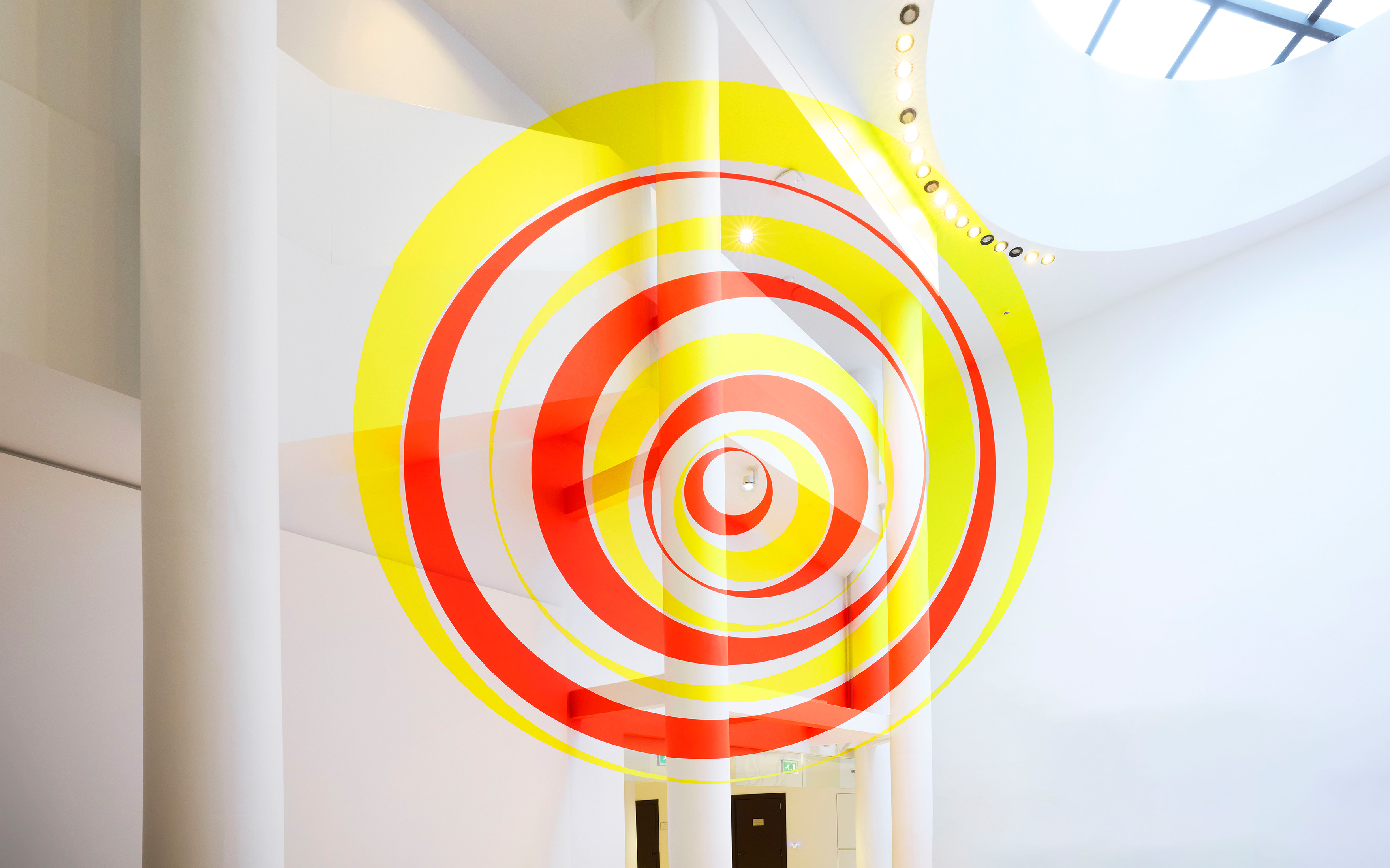 Felice Varini, Disques evides excentriques, 2024, exhibited at Christie's Paris headquarters from 10 October 2024