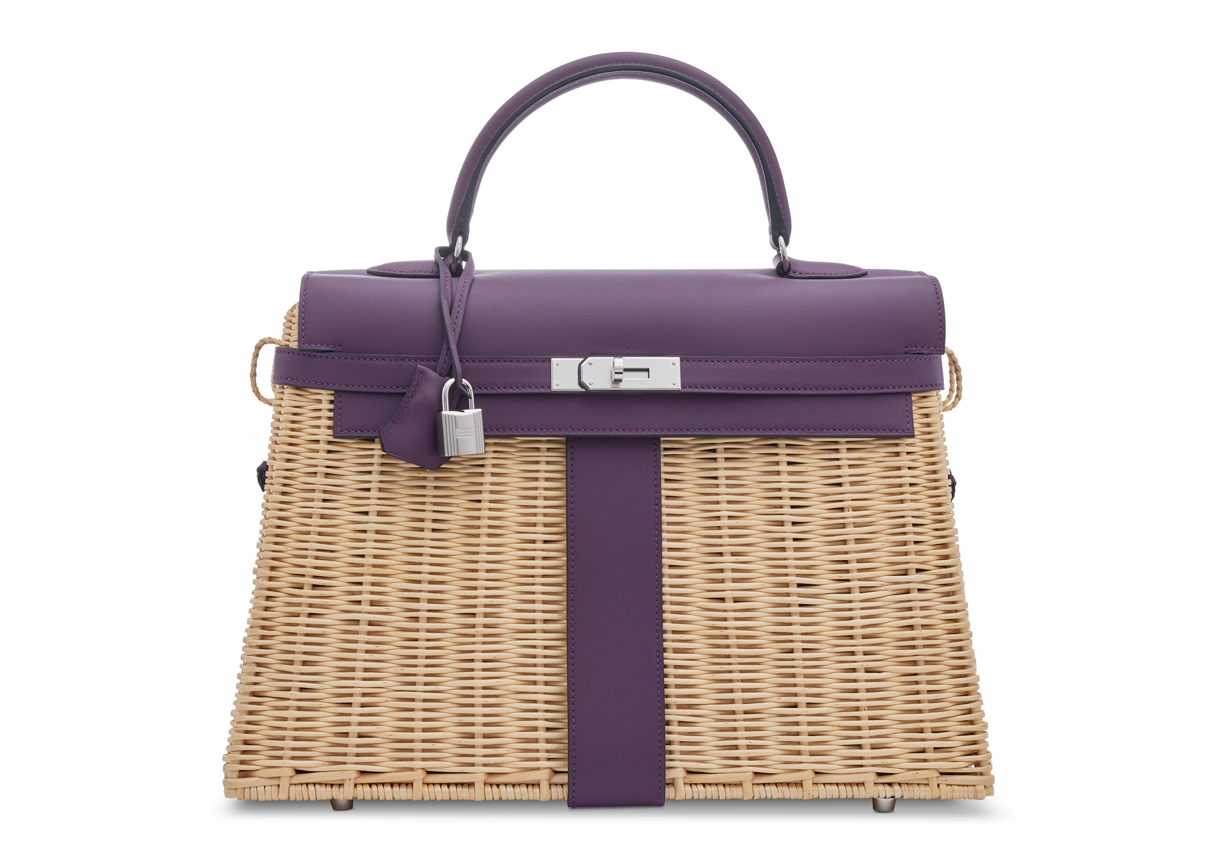 A limited edition cassis swift leather and osier Picnic Kelly 35 with palladium hardware, Hermes, 2022, offered in Handbags Online: The Paris Edit from 30 October to 14 November 2024 at Christie's Online