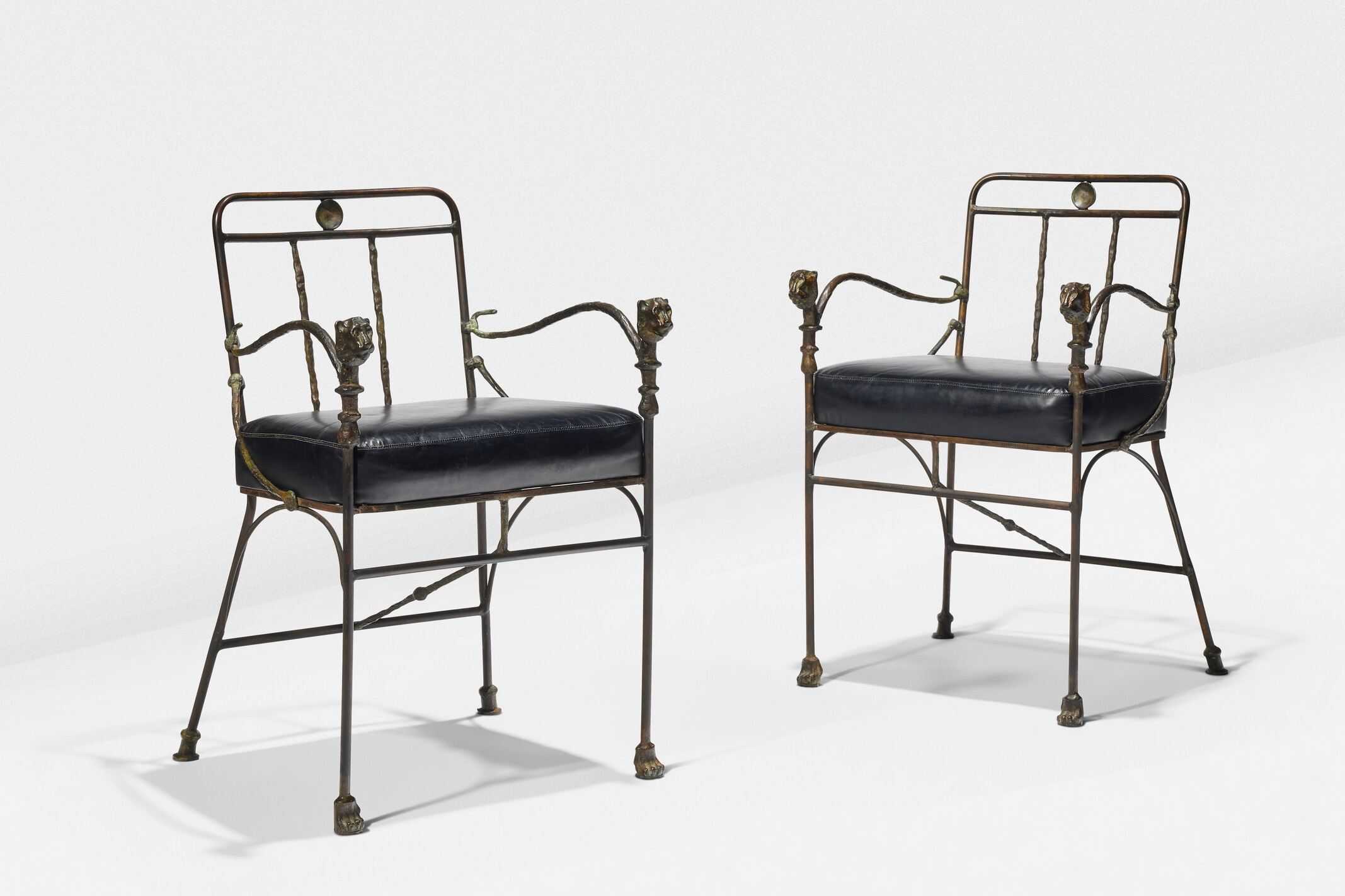 Diego Giacometti, a pair of Tetes de Lionne armchairs, second version, circa 1975, offered in Design on 3 December 2024 at Christie's in Paris