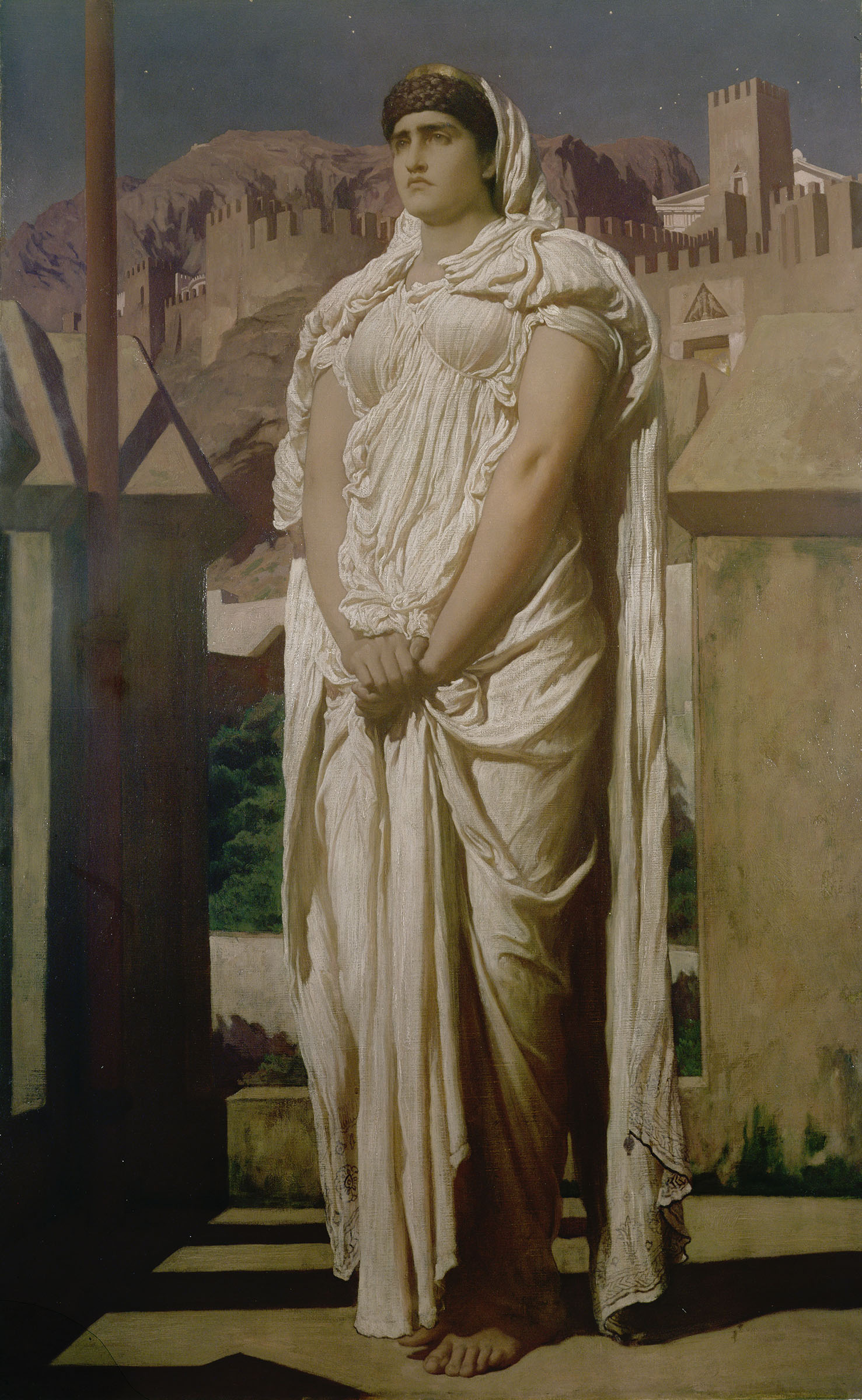 Frederic, Lord Leighton, Clytemnestra from the Battlements of Argos Watches for the Beacon Fires which are to Announce the Return of Agamemnon, 1874, Leighton House, London