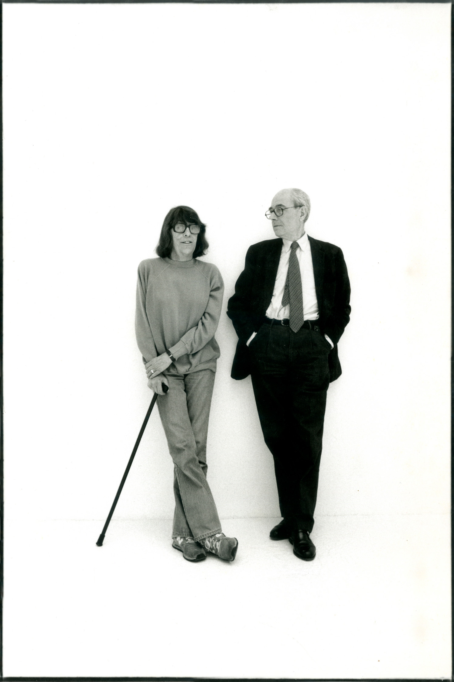 Joan Mitchell and Jean Fournier in 1989. Mitchell's work appeared in the inaugural exhibition at Galerie Jean Fournier