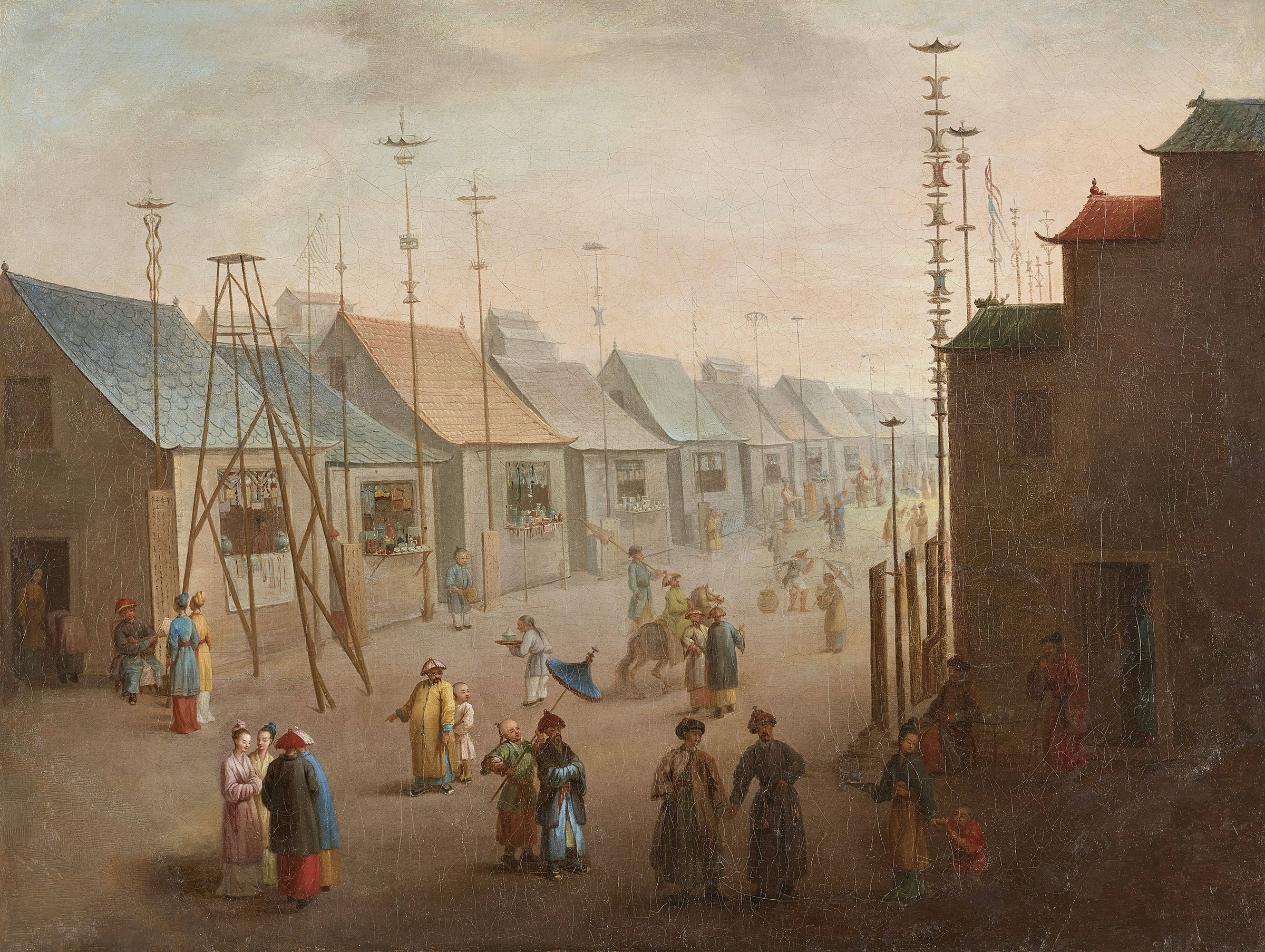 The Nanjing Market, 1761. The Palace of Versailles. The work was created by Marie Leszczynska, in collaboration with Henri-Philippe-Bon Coqueret, Jean-Martial Fredou, Jean-Philippe de La Roche and Jean-Louis Prevost, and overseen by Etienne Jeaurat
