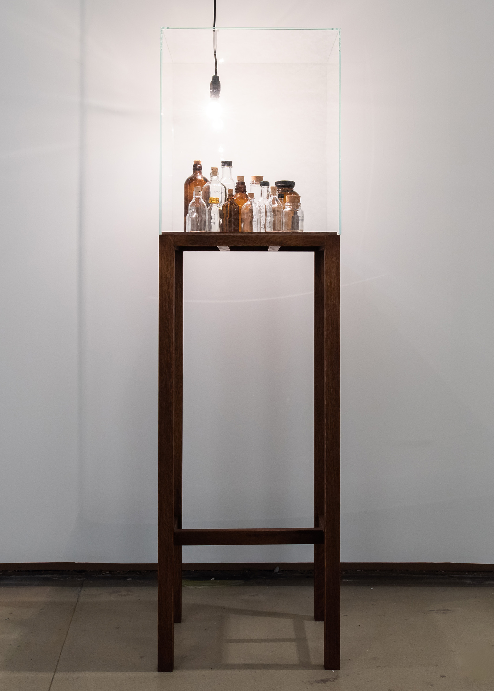 Shilpa Gupta, Untitled (Spoken Poem in a Bottle), 2021, at the Ishara Art Foundation, Dubai
