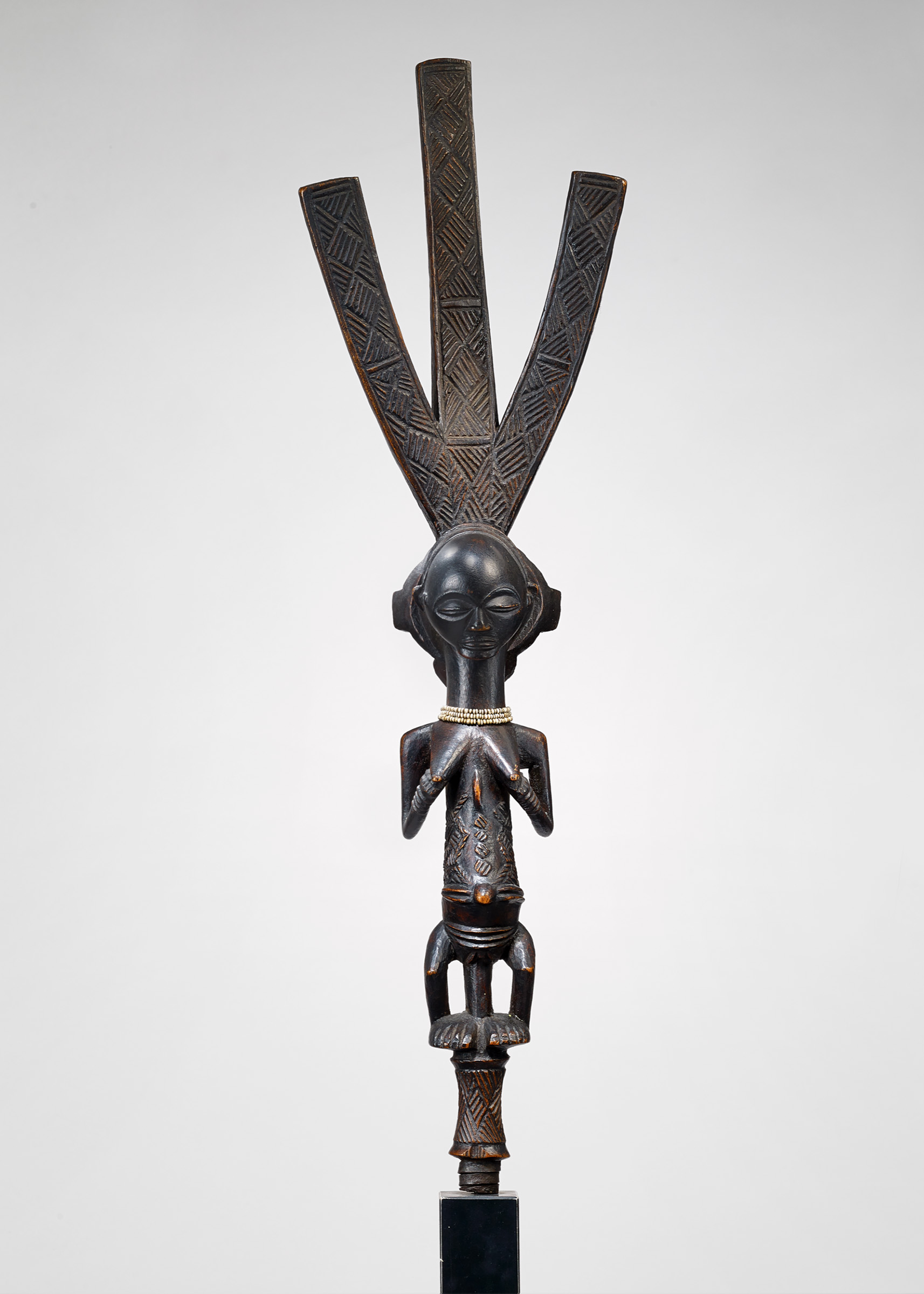 Ceremonial bow stand, 19th century. Luba, Democratic Republic of the Congo, from the Musee du quai Branly - Jacques Chirac, Paris, at the Louvre Abu Dhabi