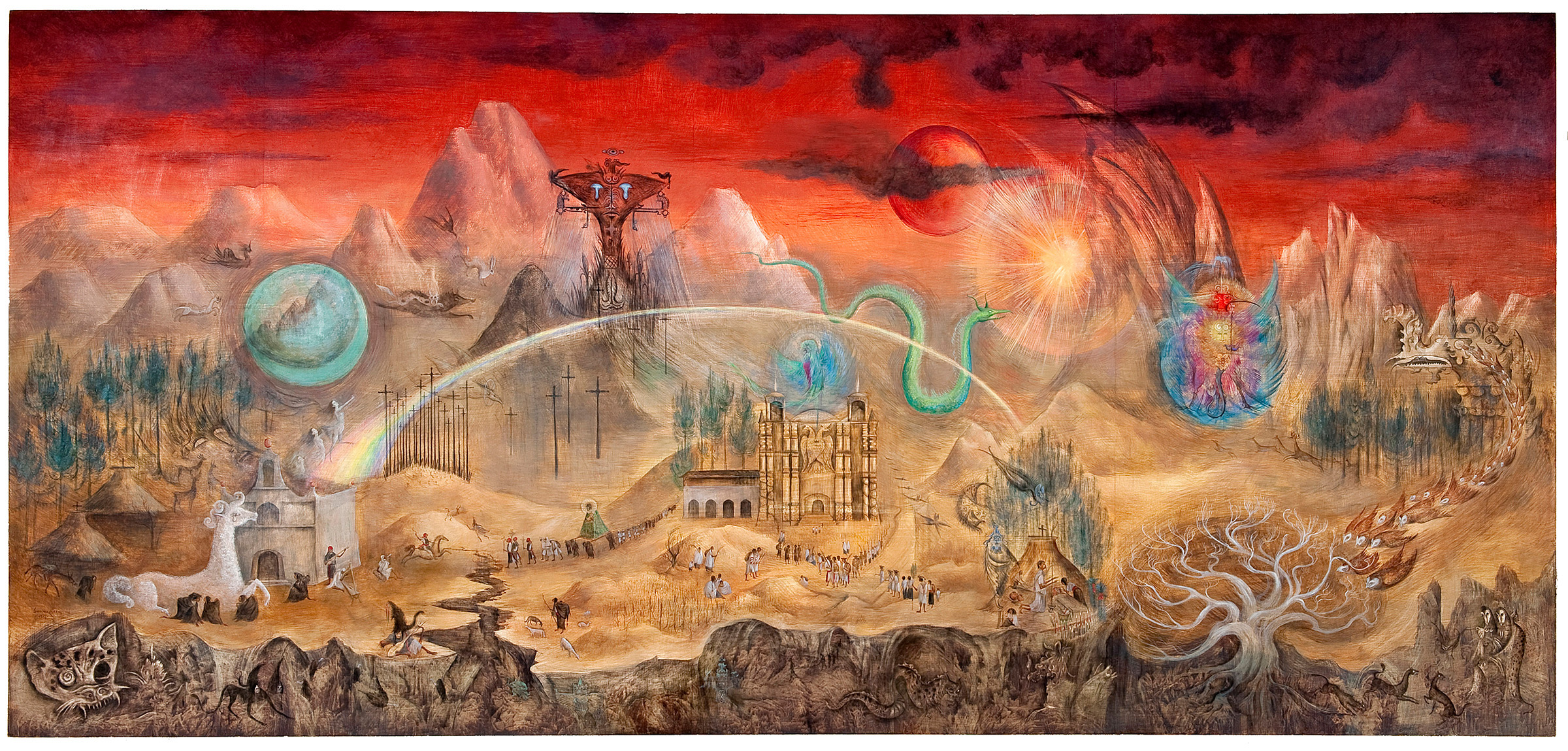 Leonora Carrington, El mundo magico de los Mayas (The Magical World of the Mayas), 1963-64. Museo Nacional de Antropologia e Historia, Mexico City