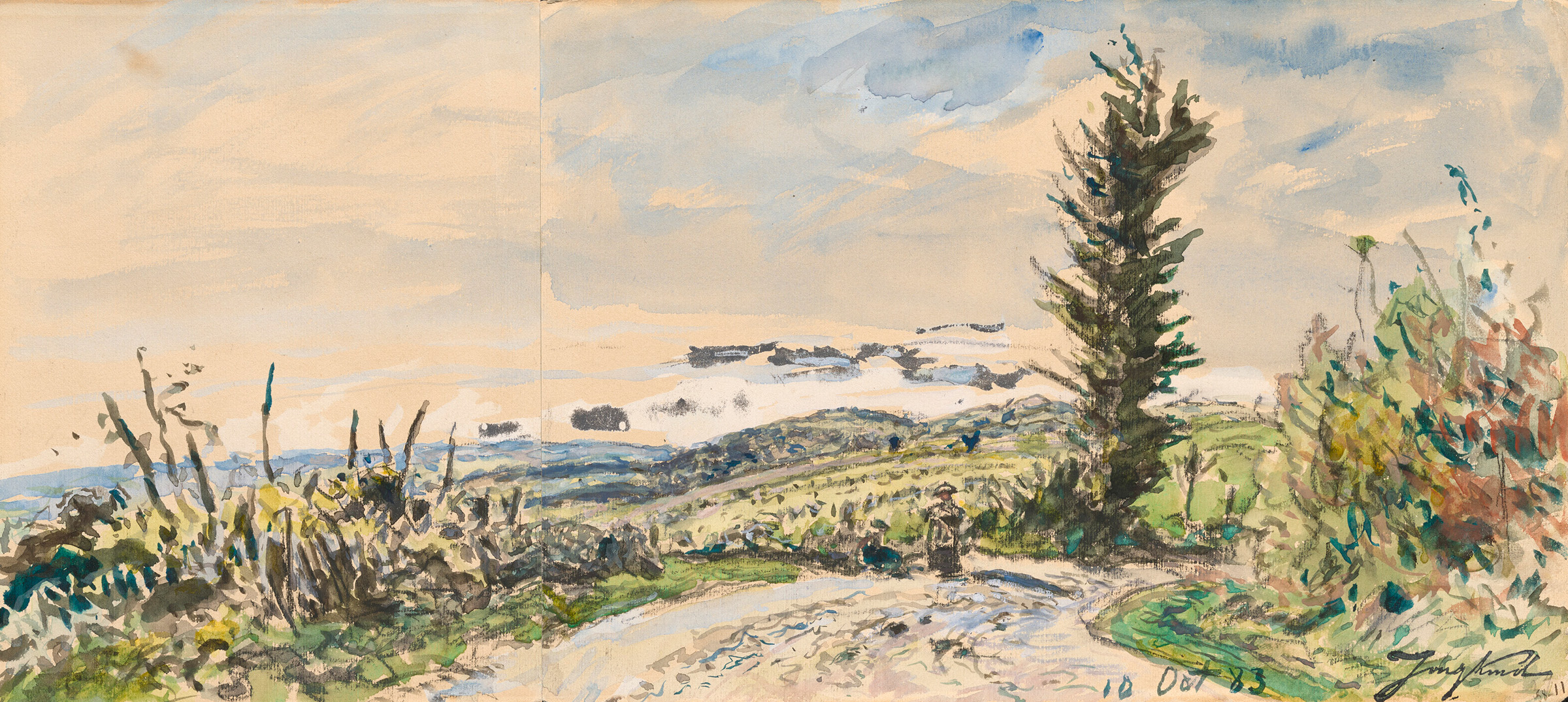 Johan Barthold Jongkind, Paysage du Dauphine, 1883, offered in Ancienne collection Henri Canonne - Une lecon impressionniste on 9 April 2025 at Christie's in Paris