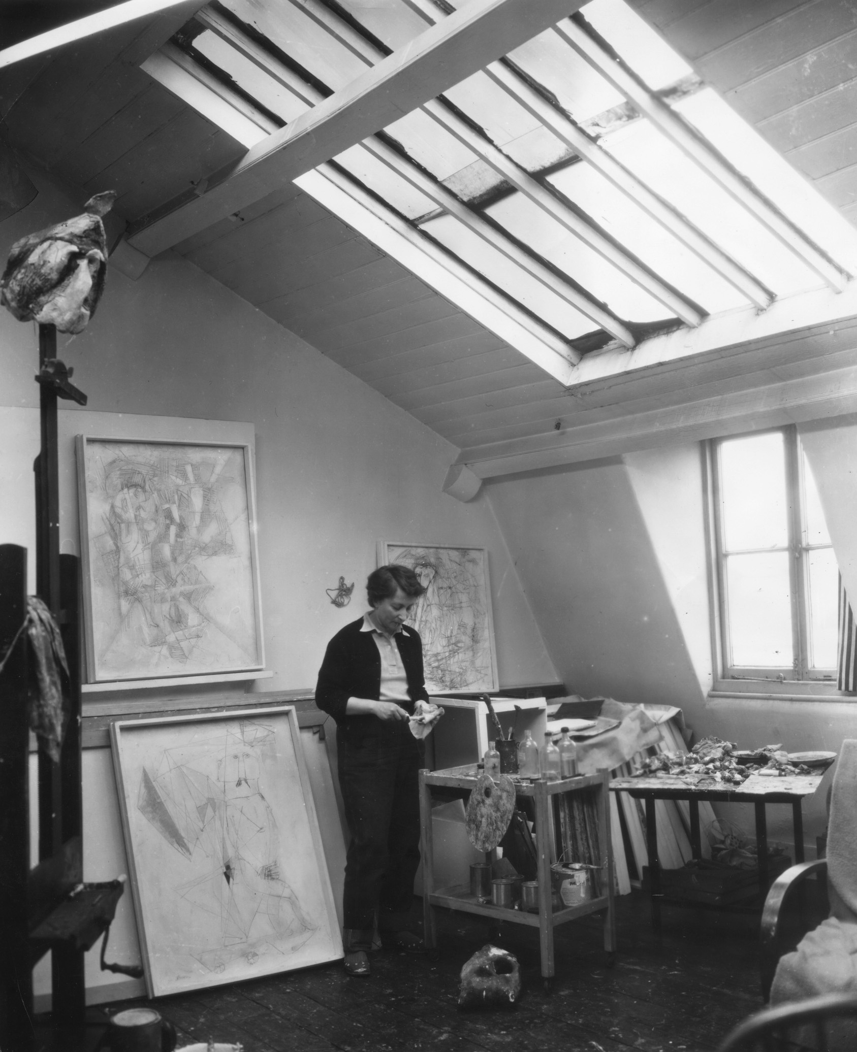 Franciszka Themerson in her Maida Vale studio, 1956