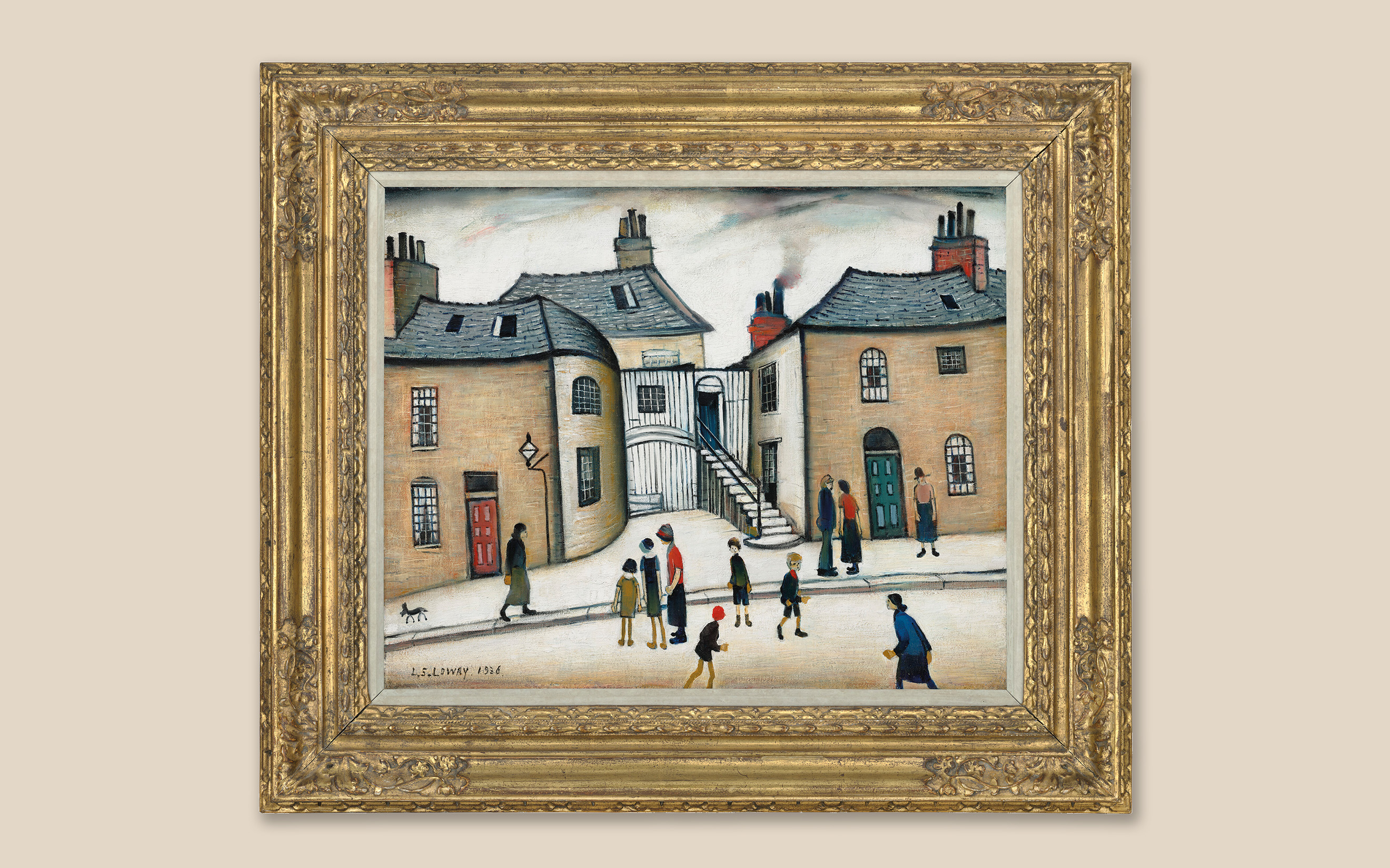 LS Lowry, Old Houses, Wick, 1936, offered in the Modern British and Irish Art Evening Sale on 19 March 2025 at Christie's in London