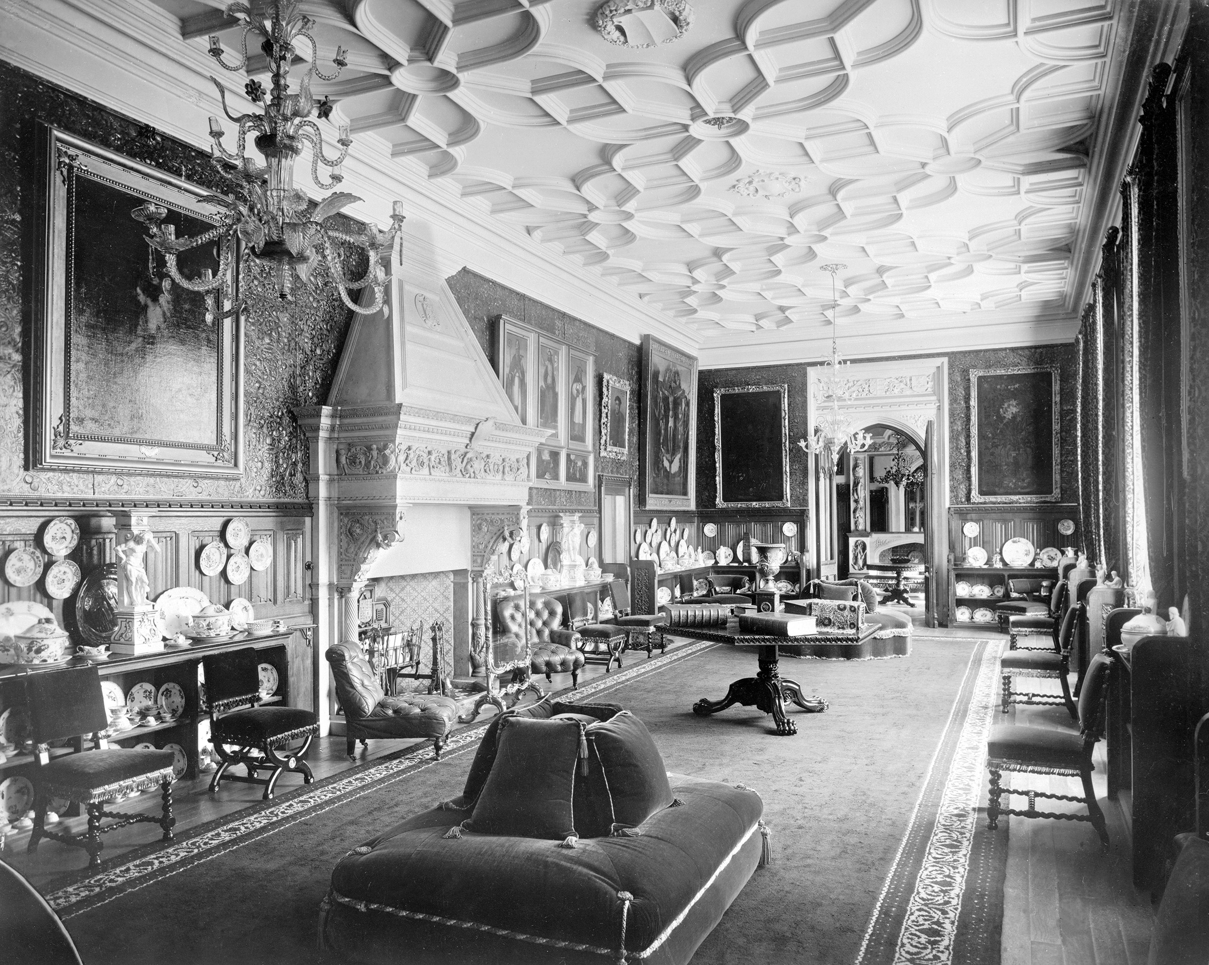 The Long Gallery at Canford Manor in Dorset in 1888