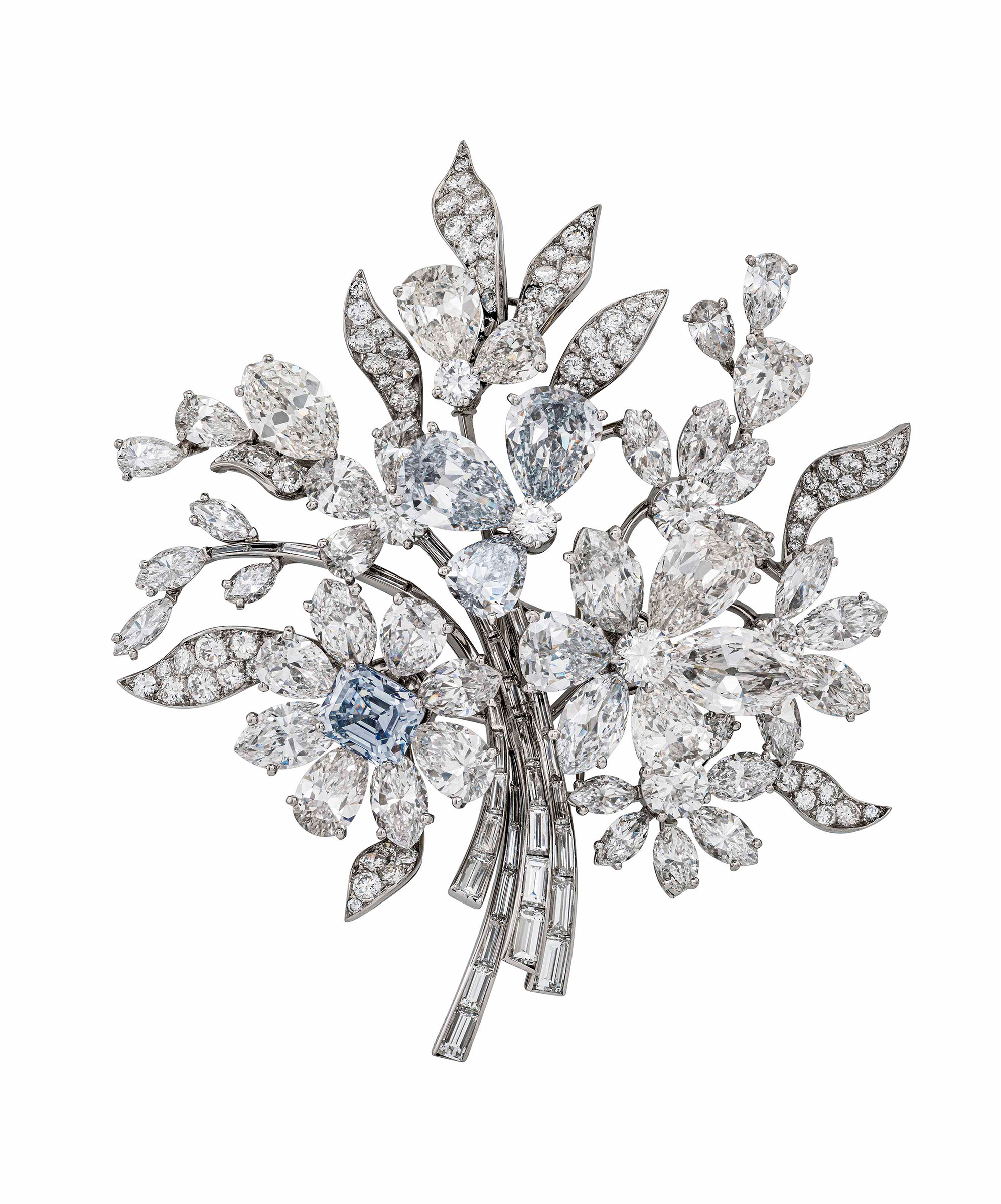 A Bulgari coloured diamond and diamond en tremblant brooch, offered in Magnificent Jewels on 14 May 2025 at Christie's in Geneva
