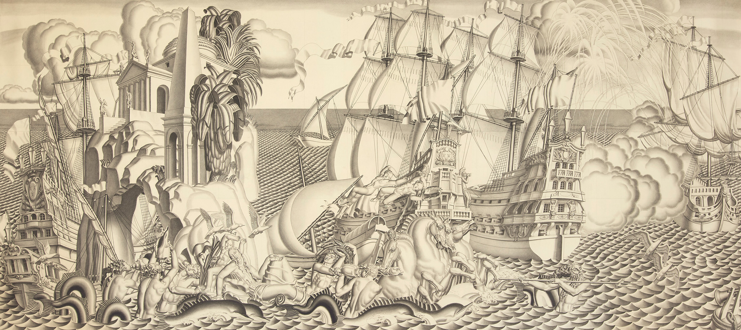 Jean Dupas, The Chariot of Thetis, circa 1934, price on request. Offered by Christie's Private Sales