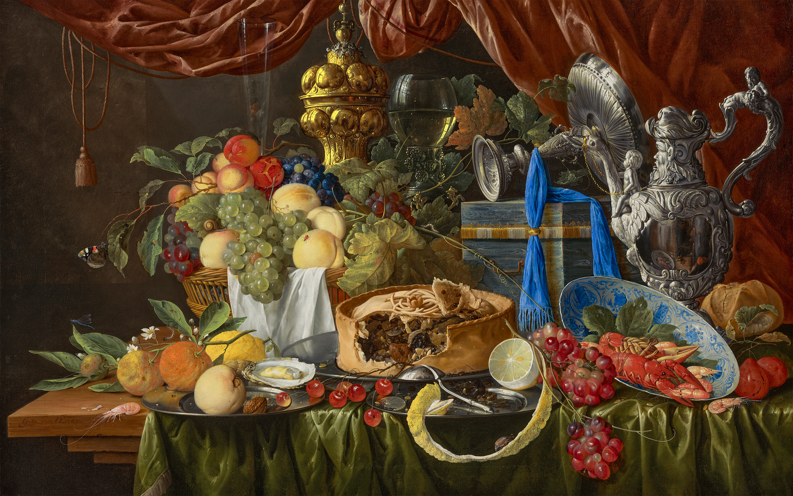 Jan Davidsz. de Heem, A pronk still life with luxurious objects and exotic fruits, 1649, offered in the Old Masters Evening Sale on 1 July 2025 at Christie's in London