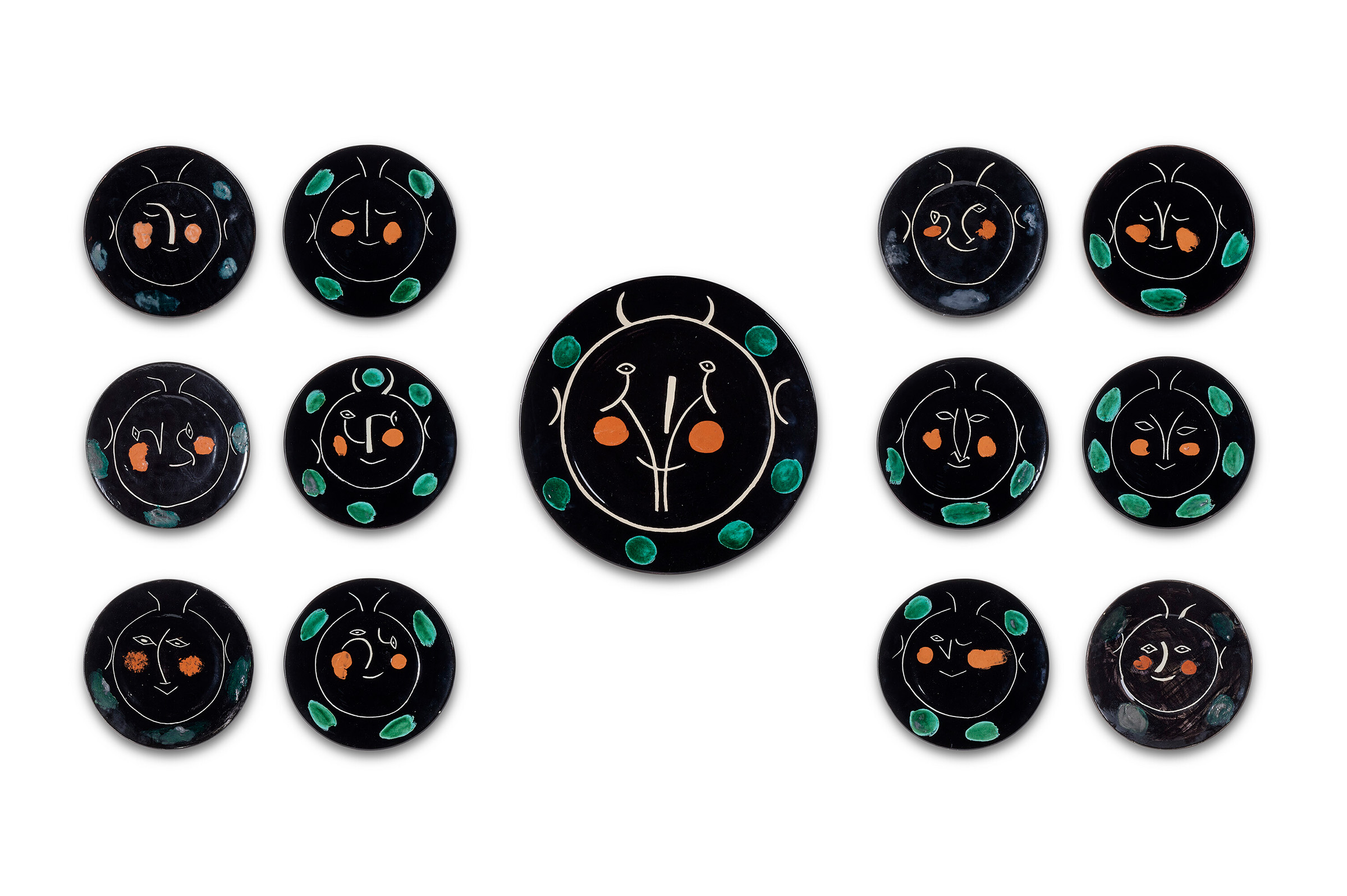 Pablo Picasso, Service visage noir (A.R. nos. 35-47), offered in Picasso Ceramics, until 22 May 2025 at Christie's Online