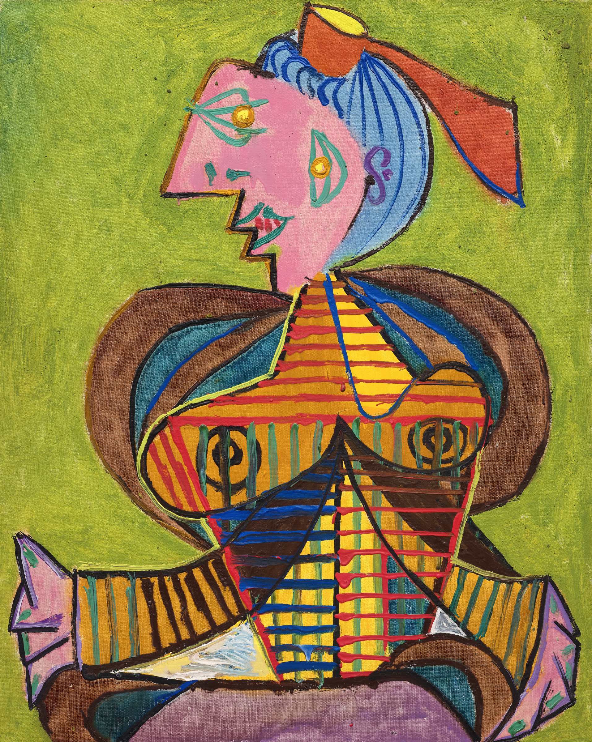 Pablo Picasso, Femme à la coiffe d'Arlésienne sur fond vert (Lee Miller)