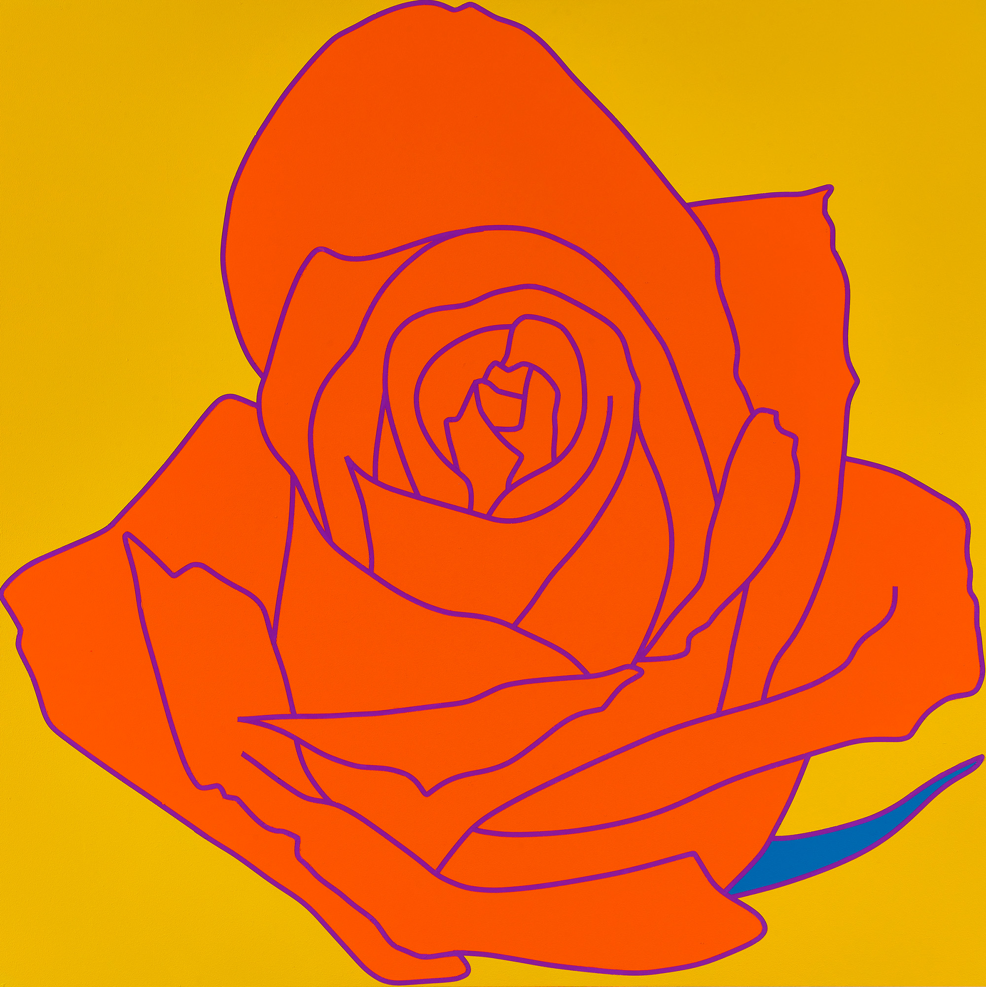 Michael Craig-Martin, Rose (orange), 2023, offered in 75 Years of New Contemporaries, until 14 September 2025 at Christie's Online