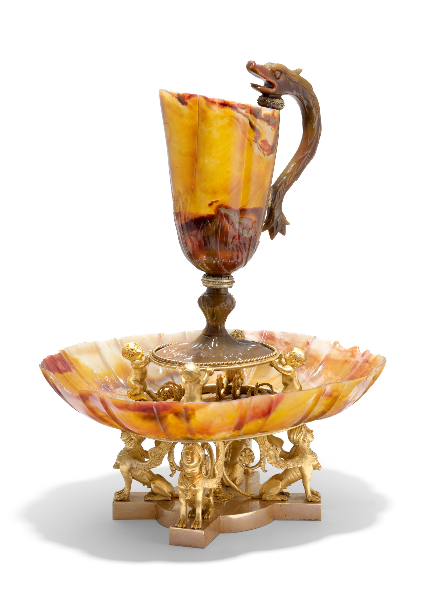 An ormolu and silver-gilt mounted carved agate ewer and basin, circa 1789-1800, offered in The Exceptional Sale on 1 July 2025 at Christie's in London