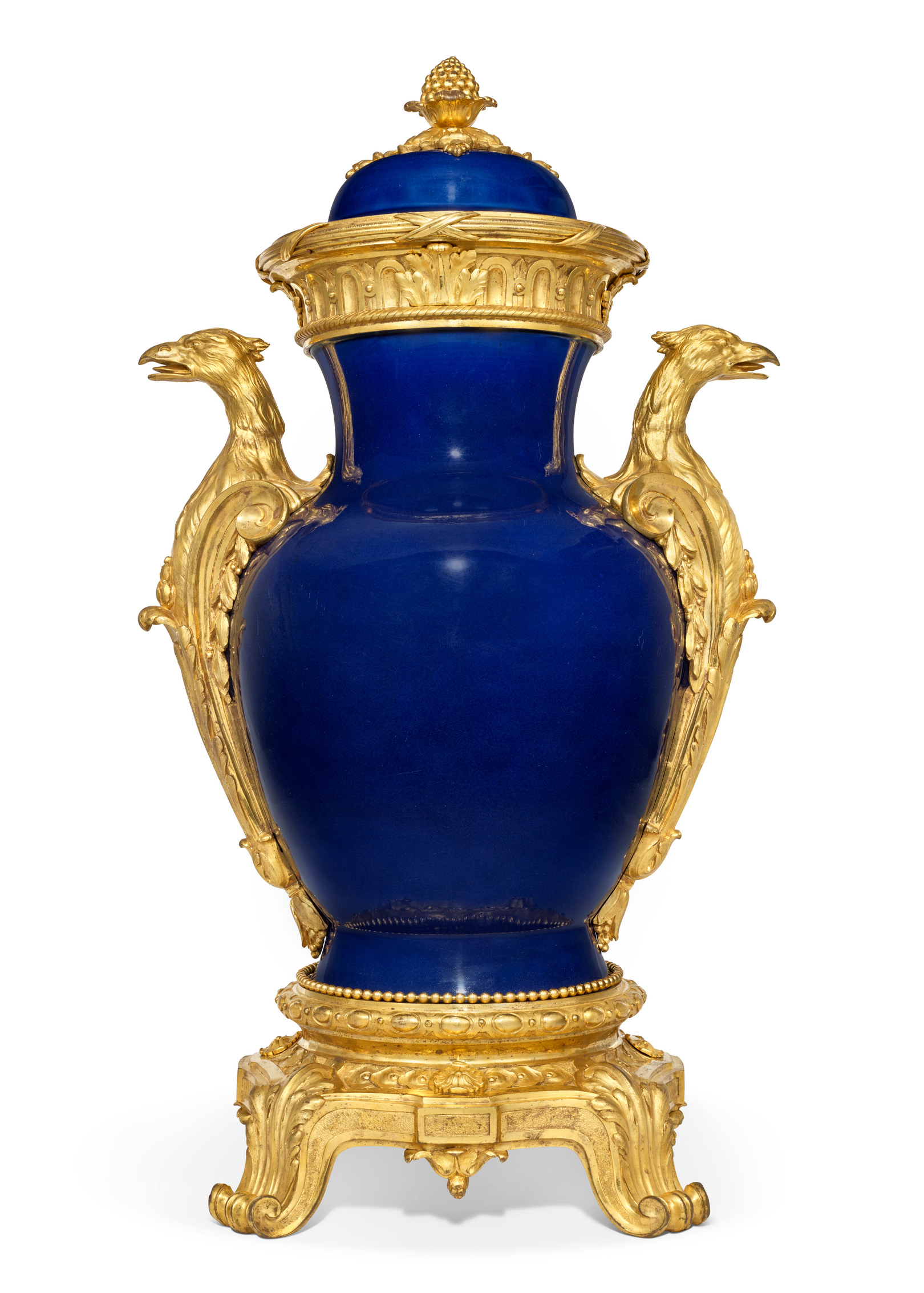 A late Louis XV ormolu-mounted Bleu Turque Chinese porcelain vase and cover, circa 1765-70, offered in The Exceptional Sale on 1 July 2025 at Christie's