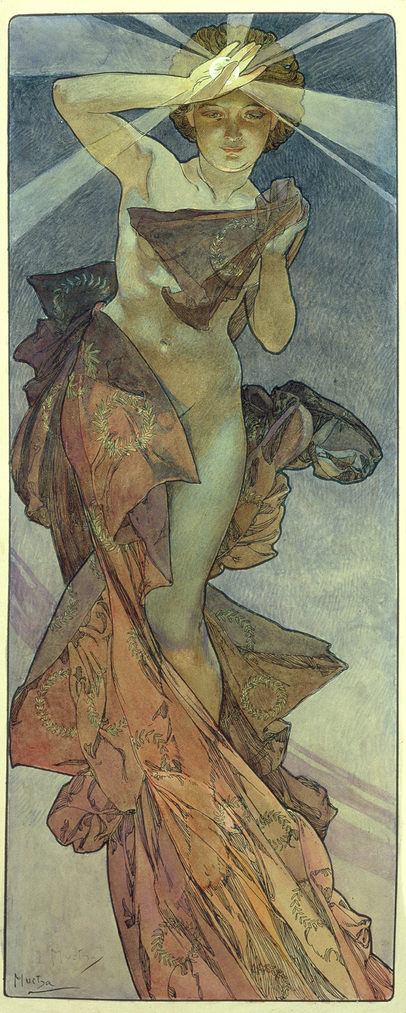 Alphonse Mucha, The Moon and the Stars: study for The Morning Star, 1902