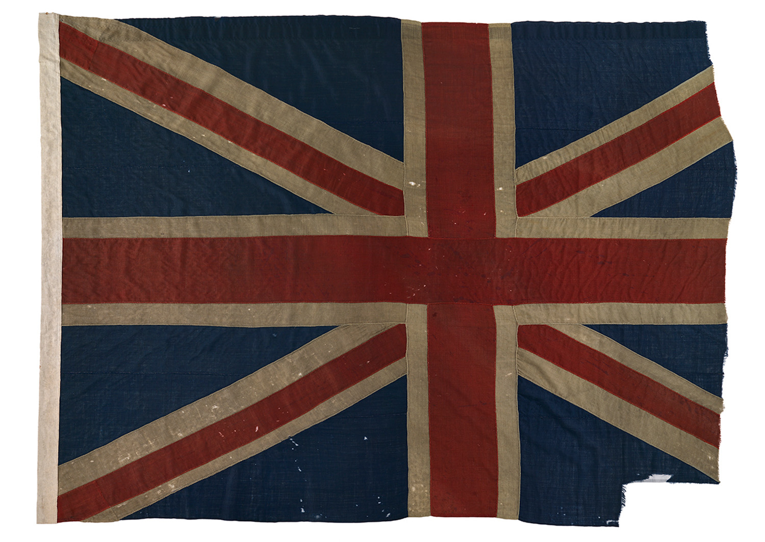 One of the other two Union Jacks known to have survived the Battle of Trafalgar, this flag came from HMS Minotaur and belonged to Master's Mate Stephen Hilton. It is now in the collection of the National Maritime Museum, Greenwich