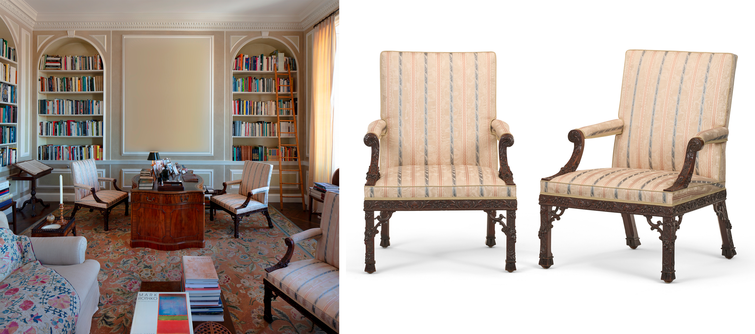 Anne H Bass Study and set of chairs