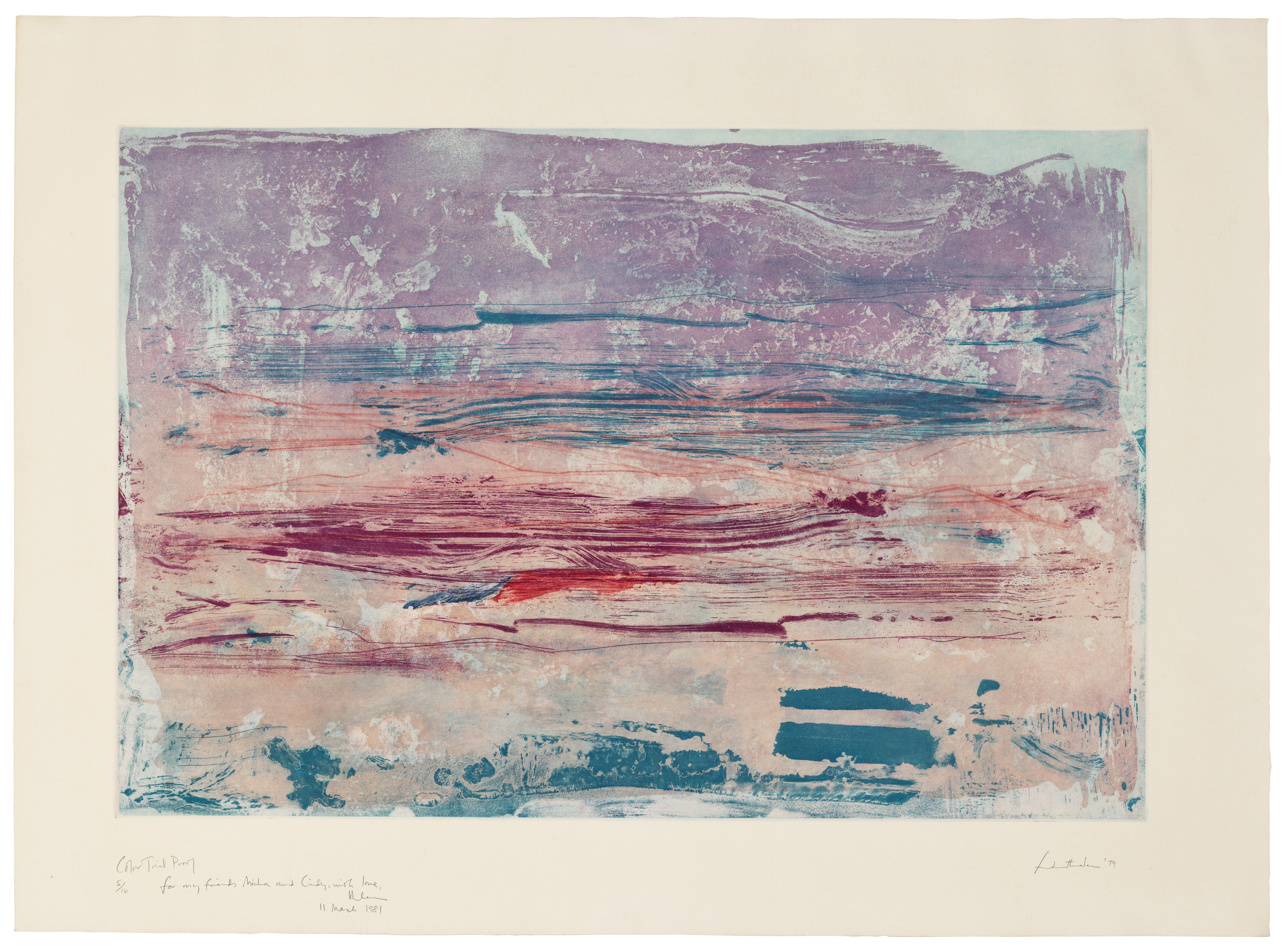 Helen Frankenthaler (1928-2011), Sure Violet, 1979. Etching, aquatint and drypoint in colors