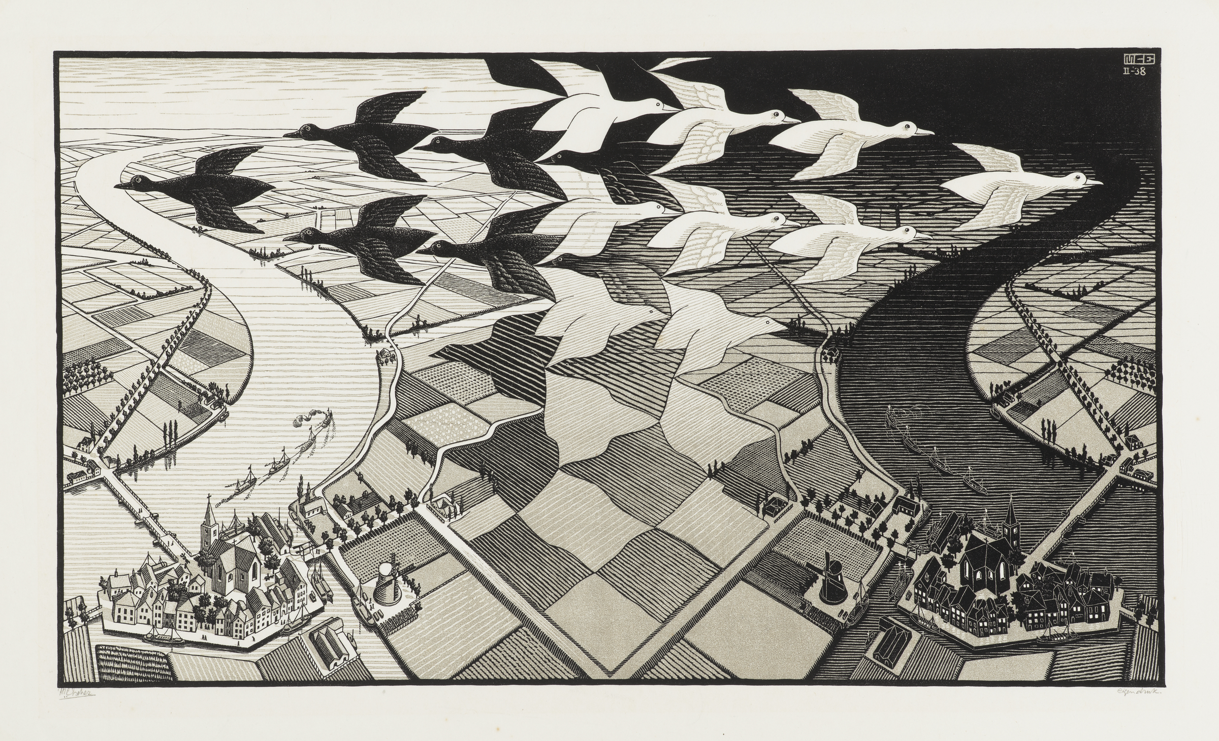 絵画 ECSTACY Crystal by M.C. Escher