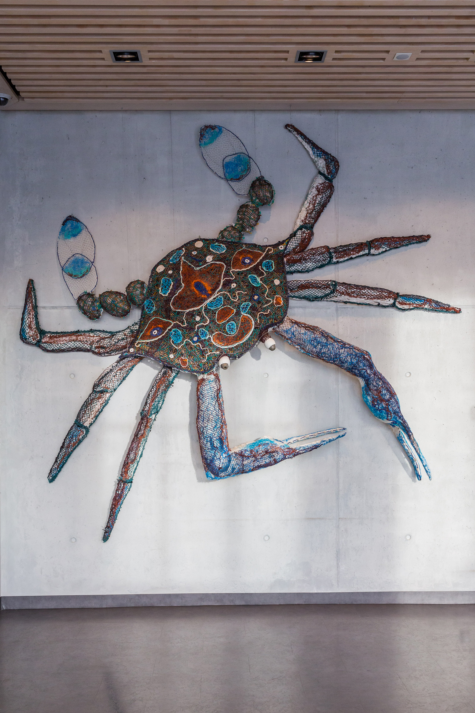 Installation view of Collaborative Ceduna, Guldamara the blue swimmer crab, 2015, at Fondation Opale, Switzerland