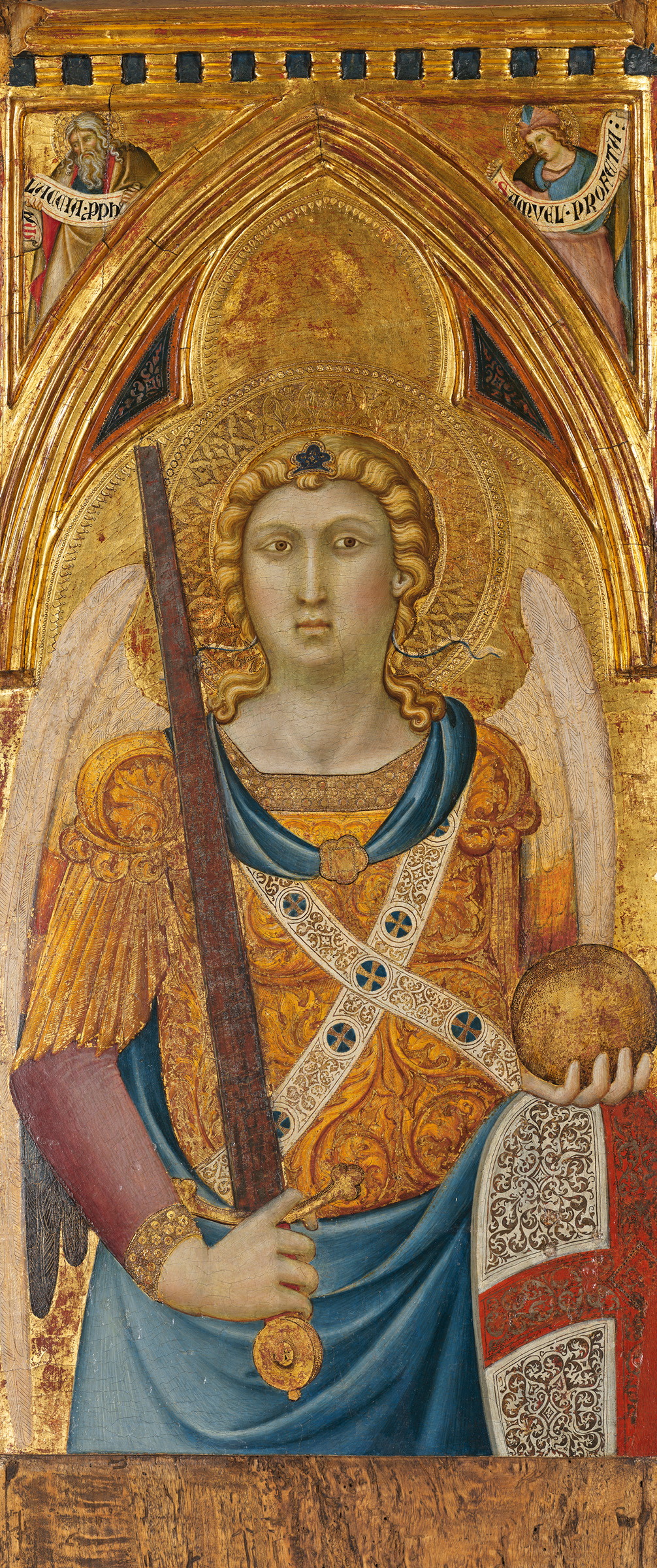 Luca di Tomme, St. Michael; Spandrels: The Prophets Malachi and Samuel, offered in Siena and the Renaissance: A Selling Exhibition, until 11 July 2025 at Christie's Online