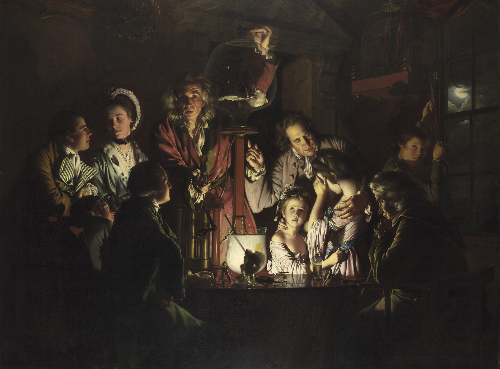 Joseph Wright of Derby, An Experiment on a Bird in the Air Pump, 1768, at the National Gallery, London